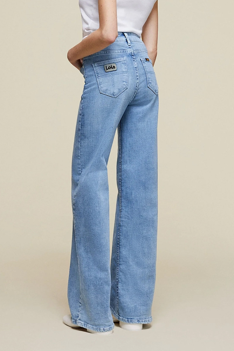 Lois palazzo jeans Blauw-1 4