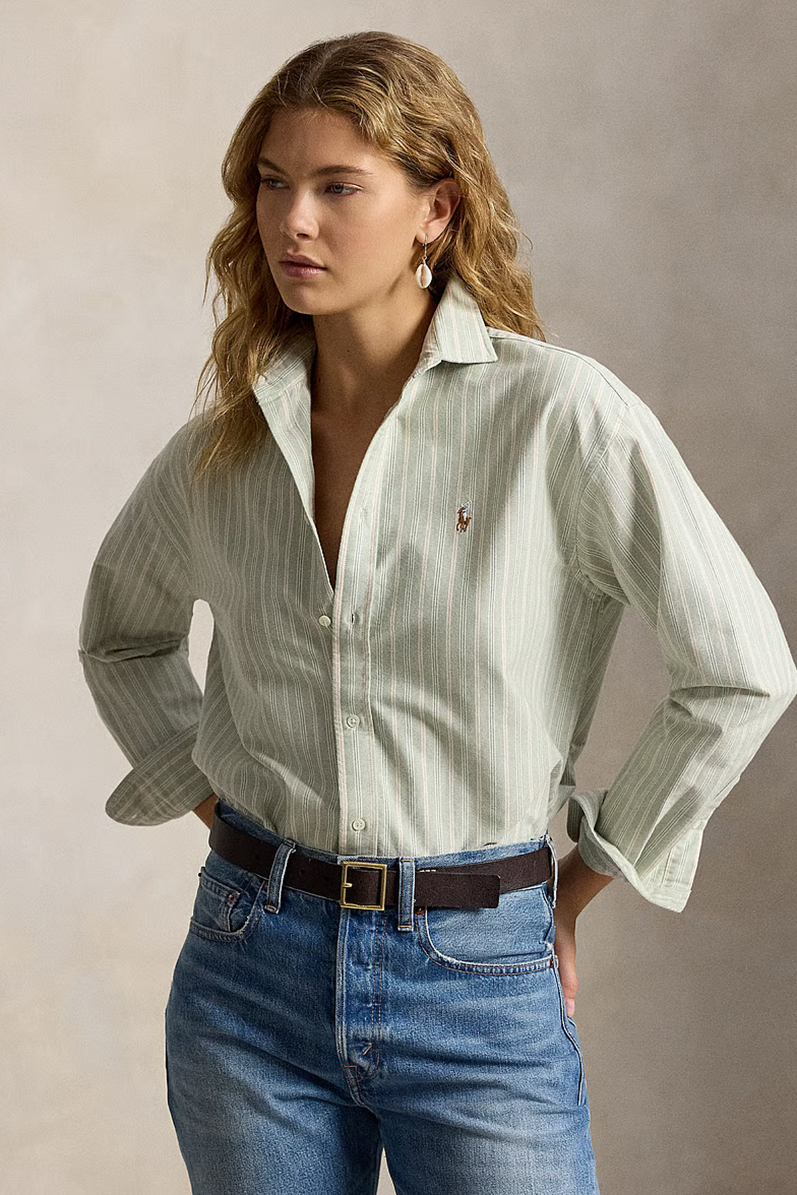 Dames blouse lange mouw groen