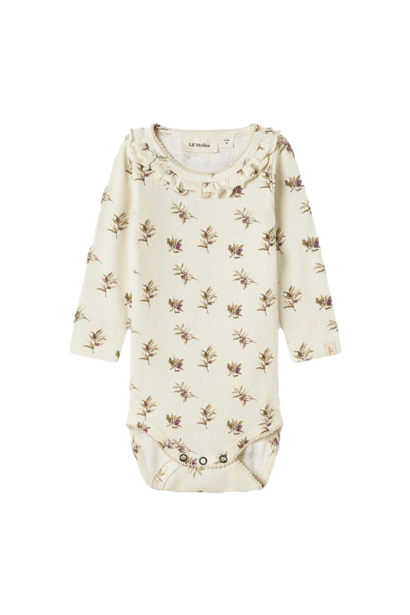 Baby romper lange mouw grijs