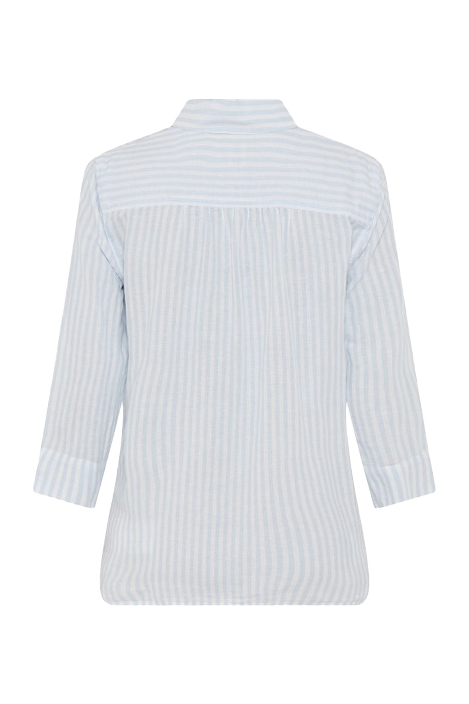 Dames blouse lange mouw blauw