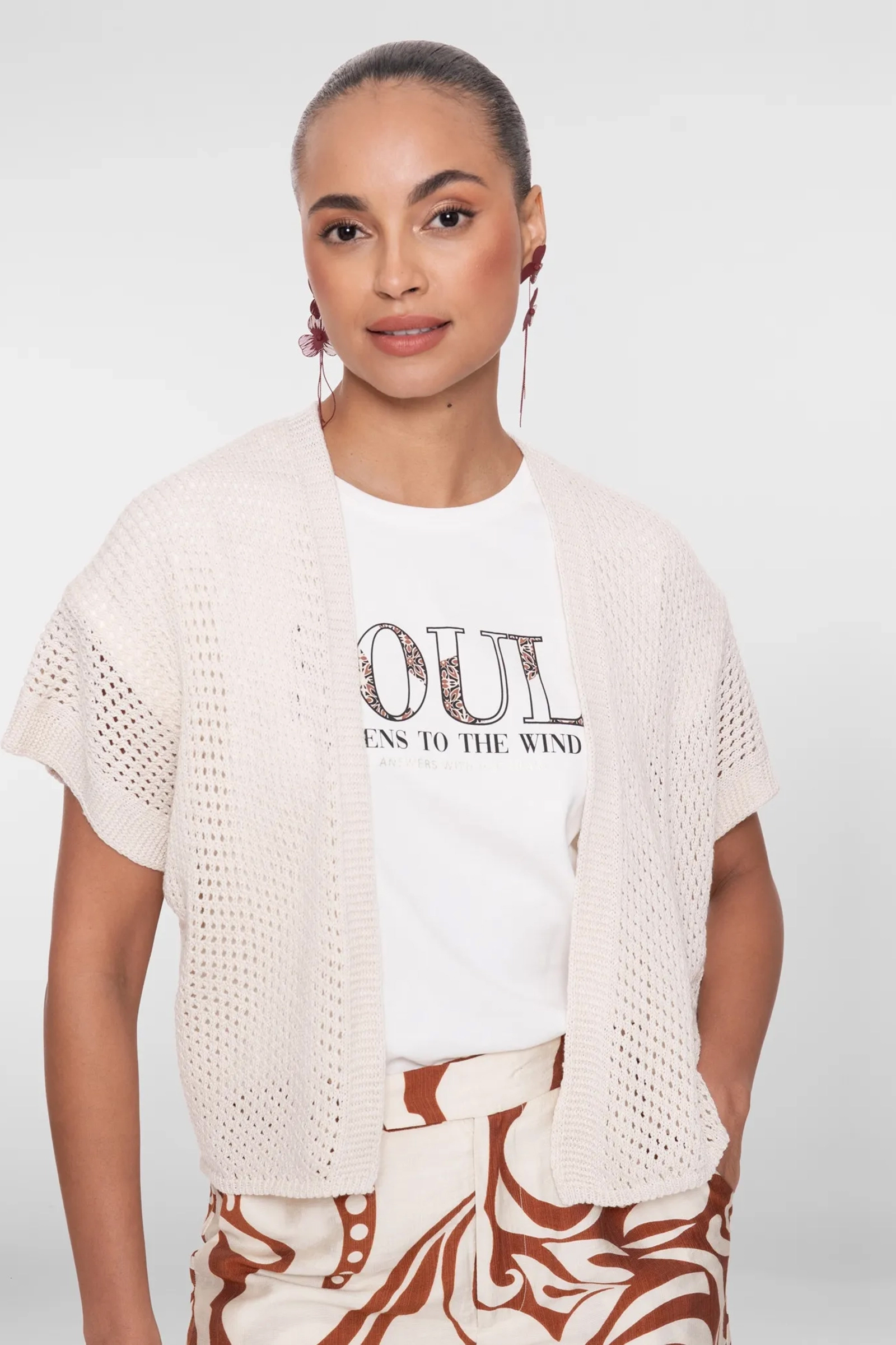 Dames vest ecru