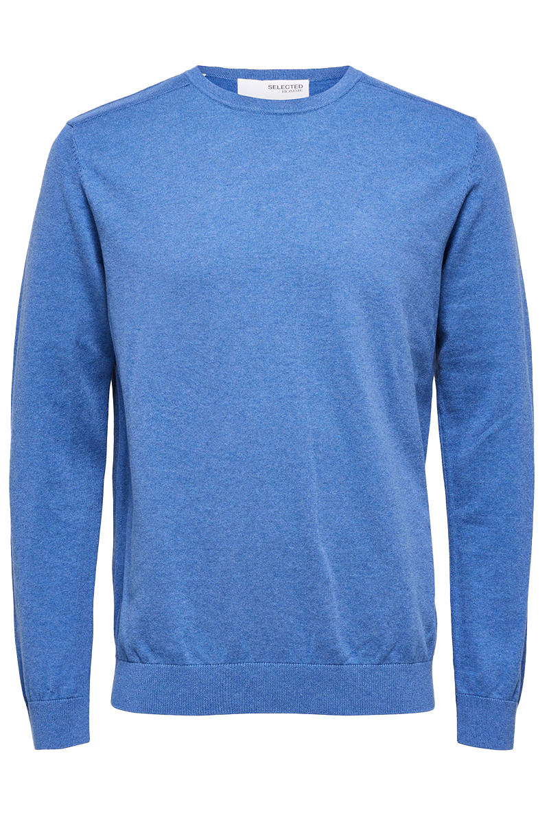 Selected SLHBERG CREW NECK B NOOS Blauw-4 1