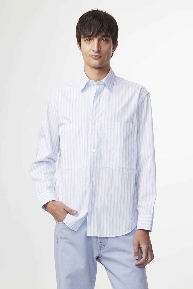 Heren overhemd lm casual blauw