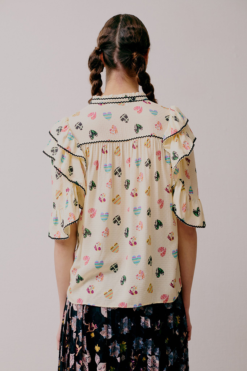 Hofmann Copenhagen Dames blouse korte mouw Geel-1 4