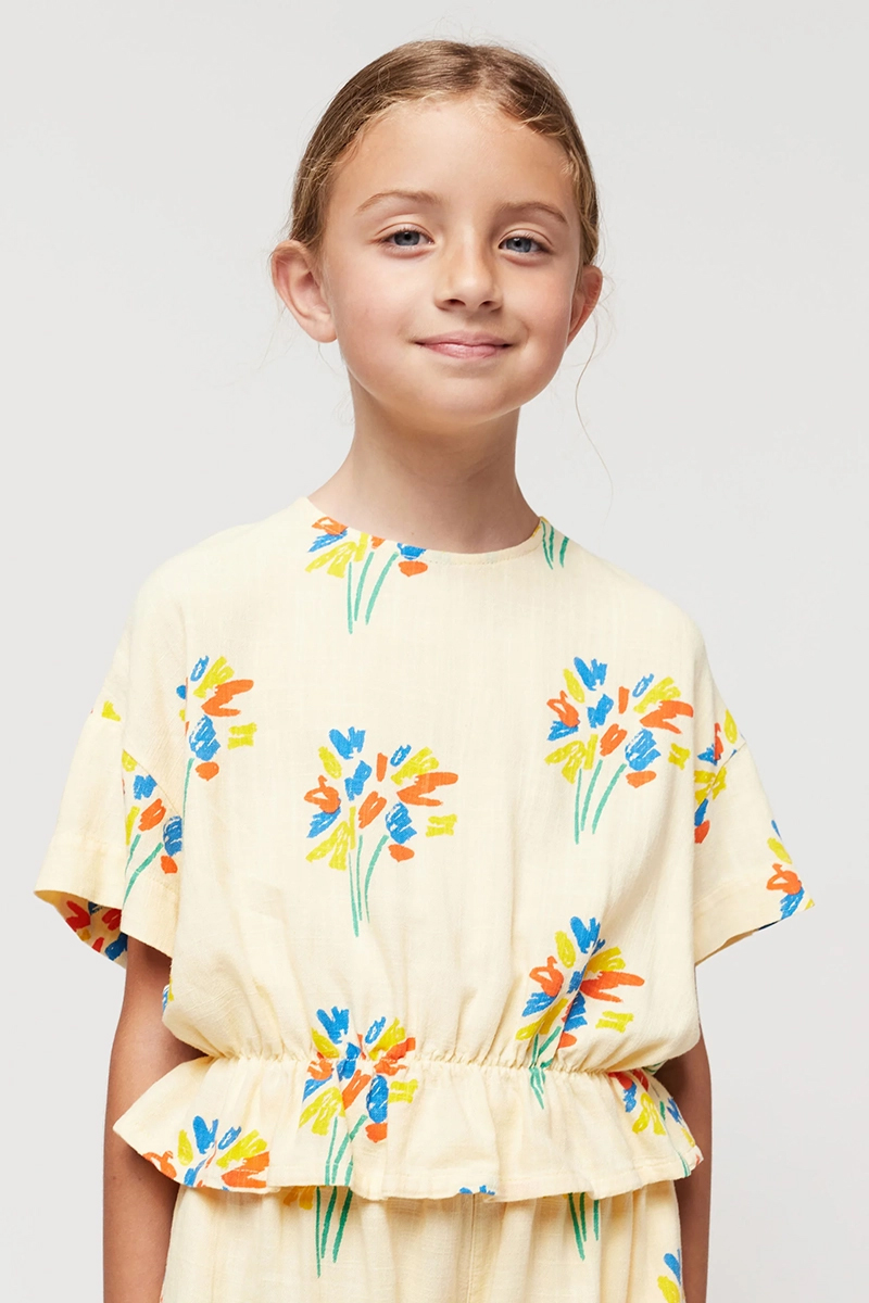 Meisjes t-shirt korte mouw geel