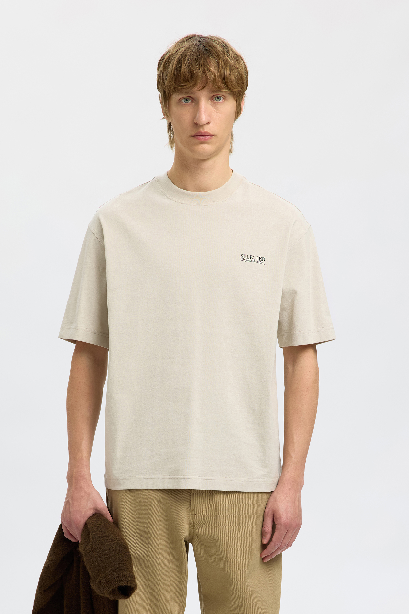 Heren t-shirt kortemouw ecru