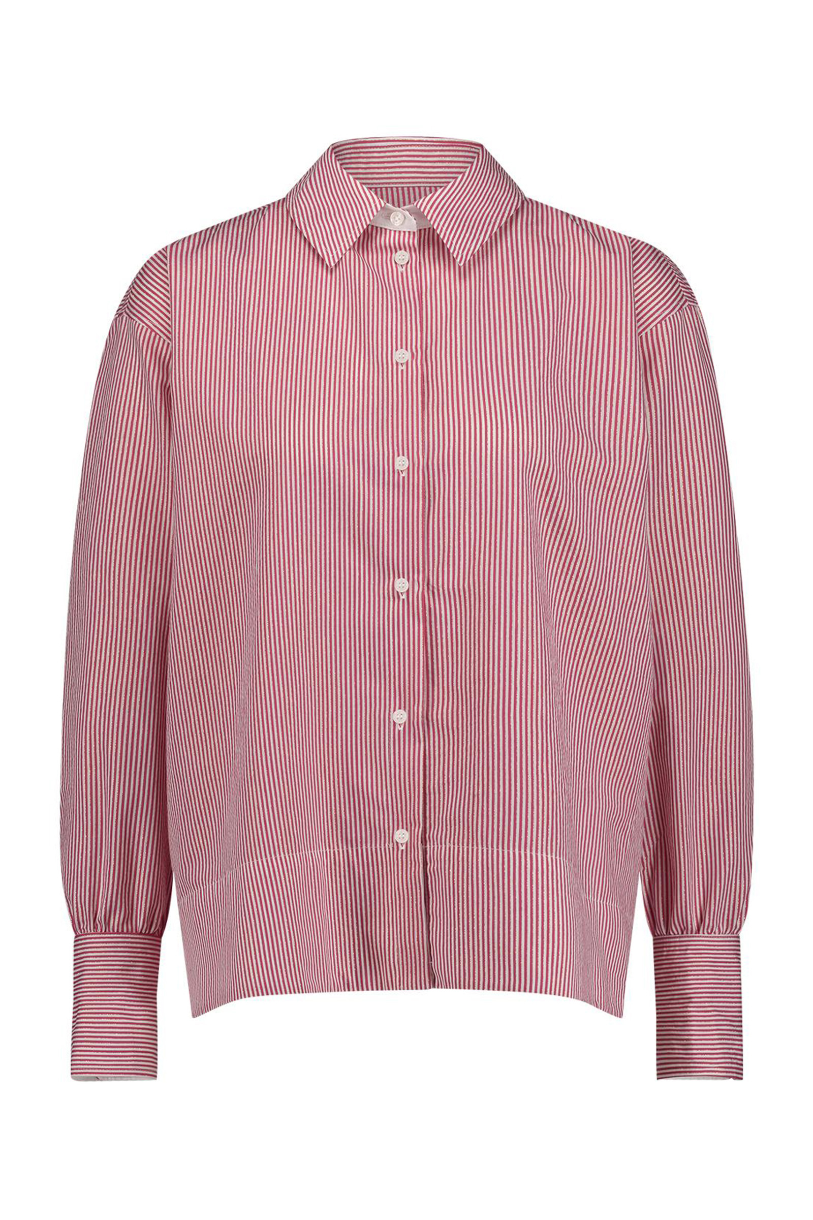 Dames blouse lange mouw rose