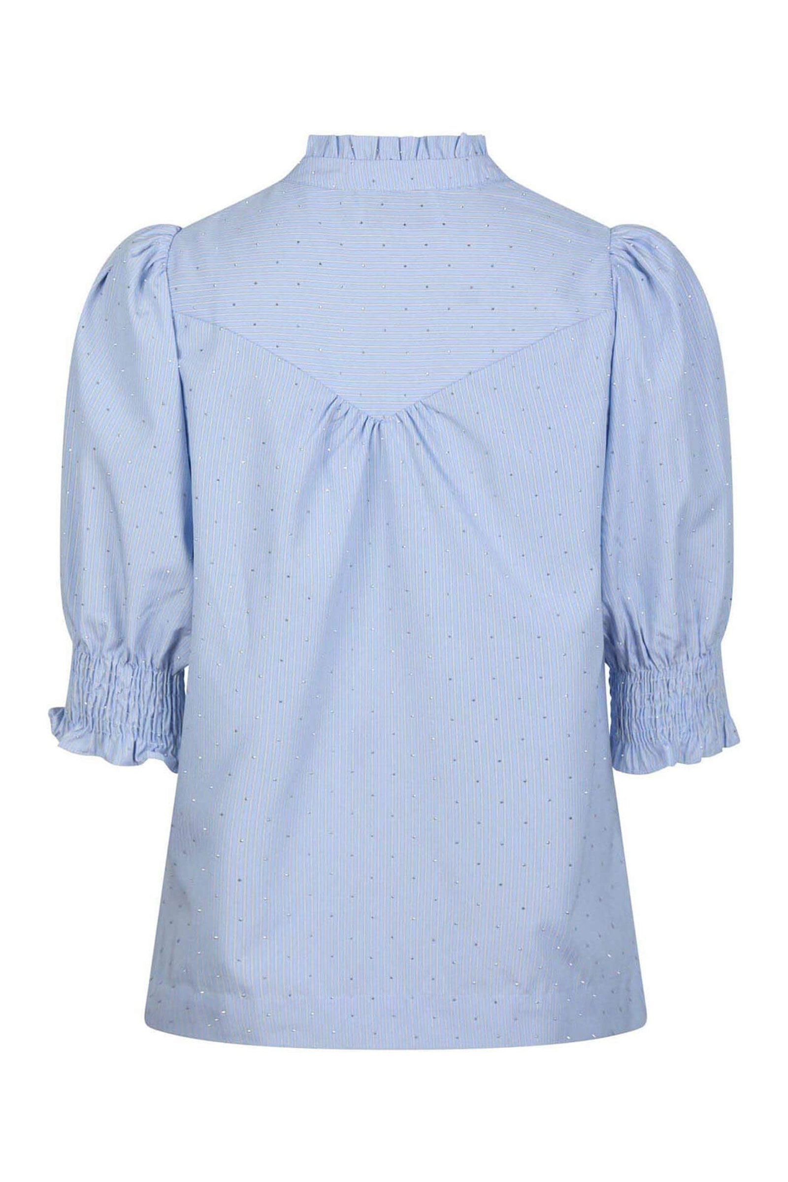 Dames blouse lange mouw blauw