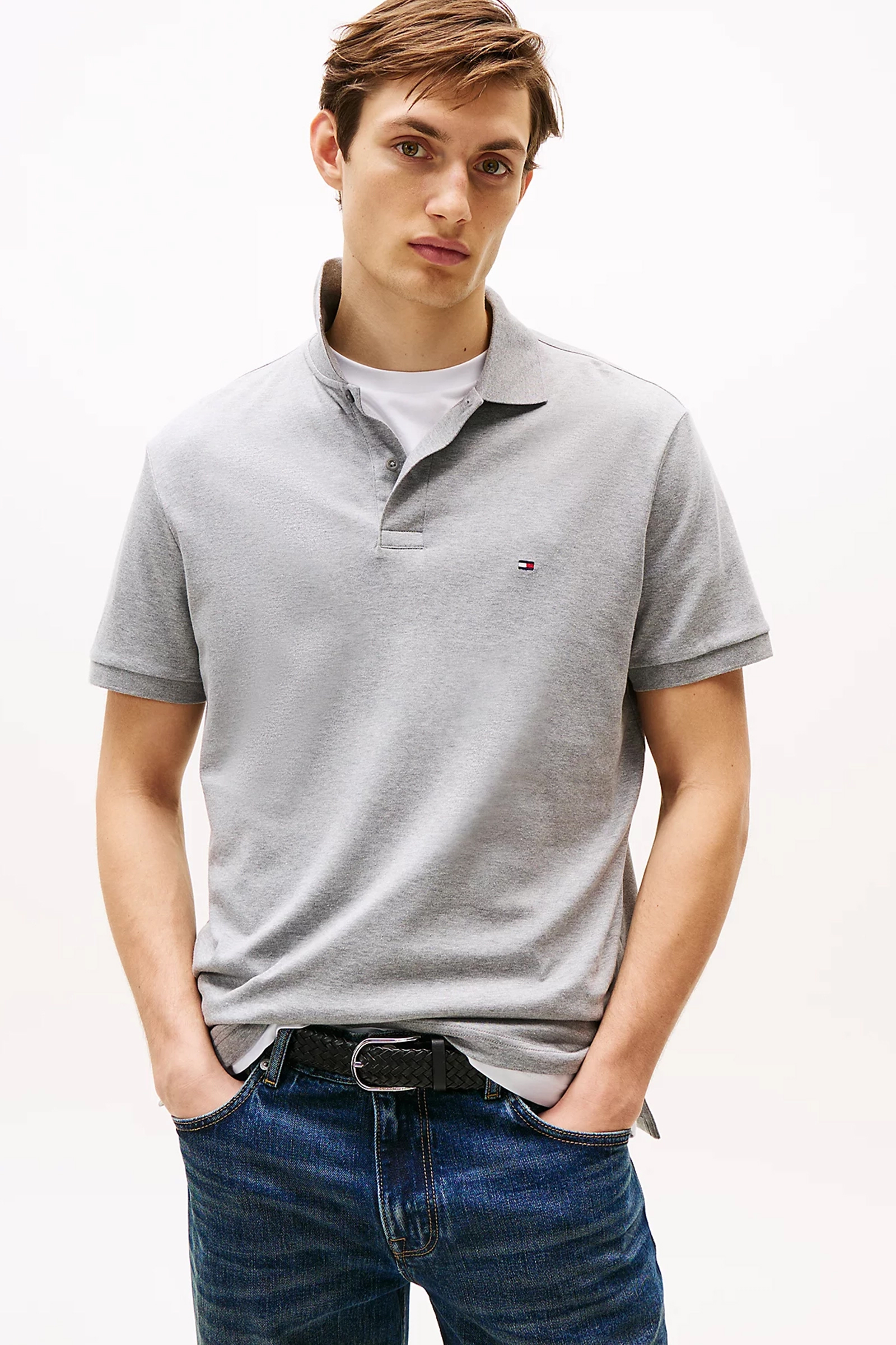 Tommy Hilfiger LIQUID COTTON REG SEASONAL POLO Grijs 2