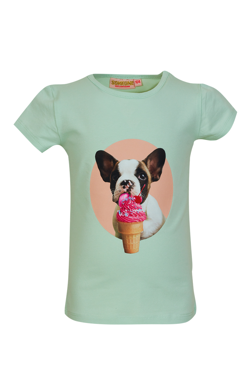 Meisjes t-shirt korte mouw groen
