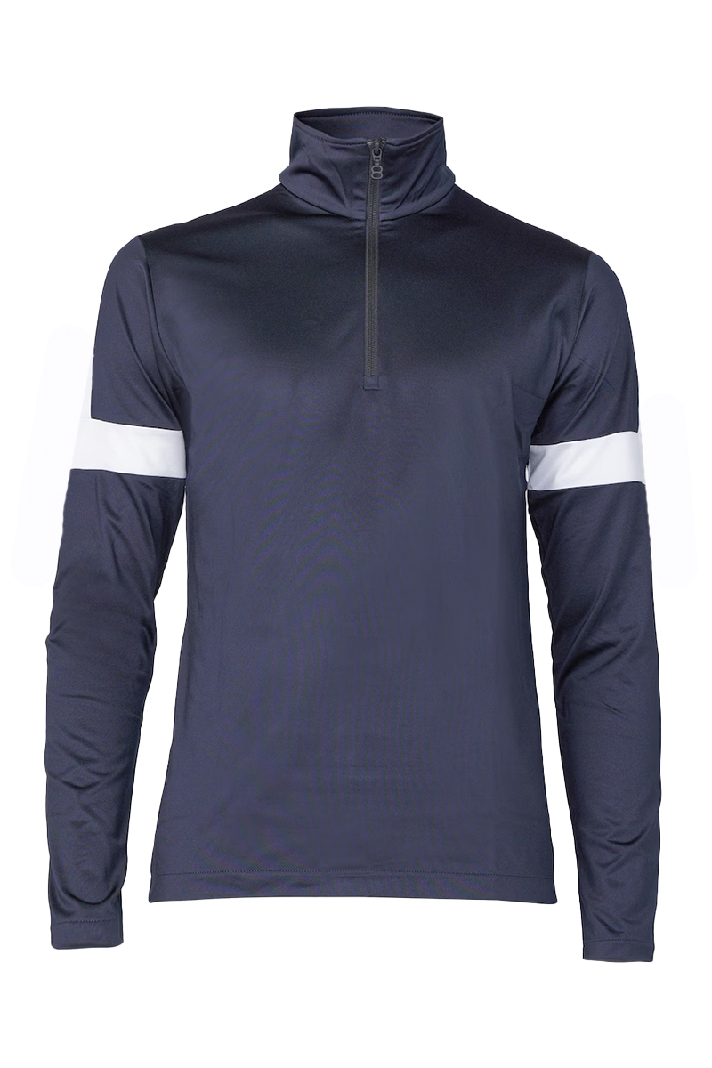 Wintersport heren pully+rits blauw
