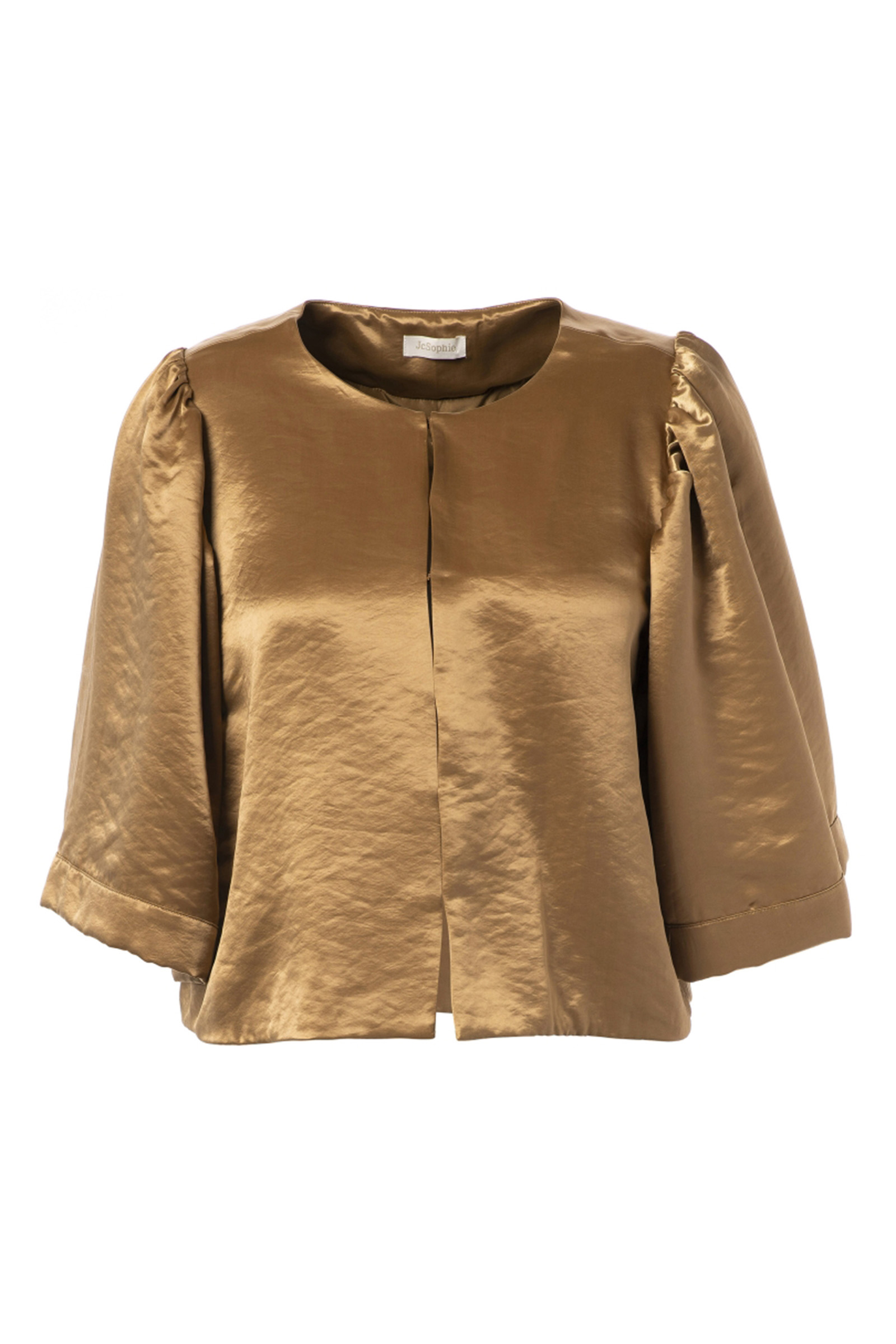 Dames blouse lange mouw bruin