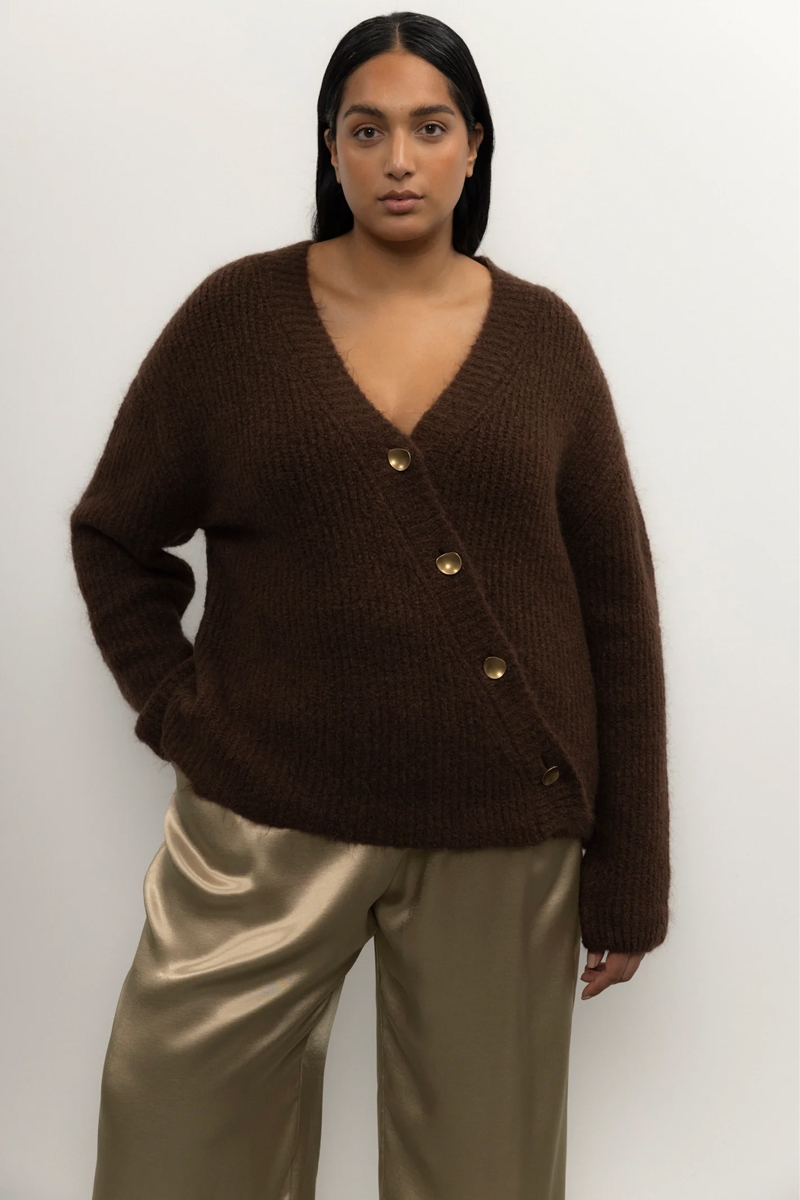 Dames vest bruin