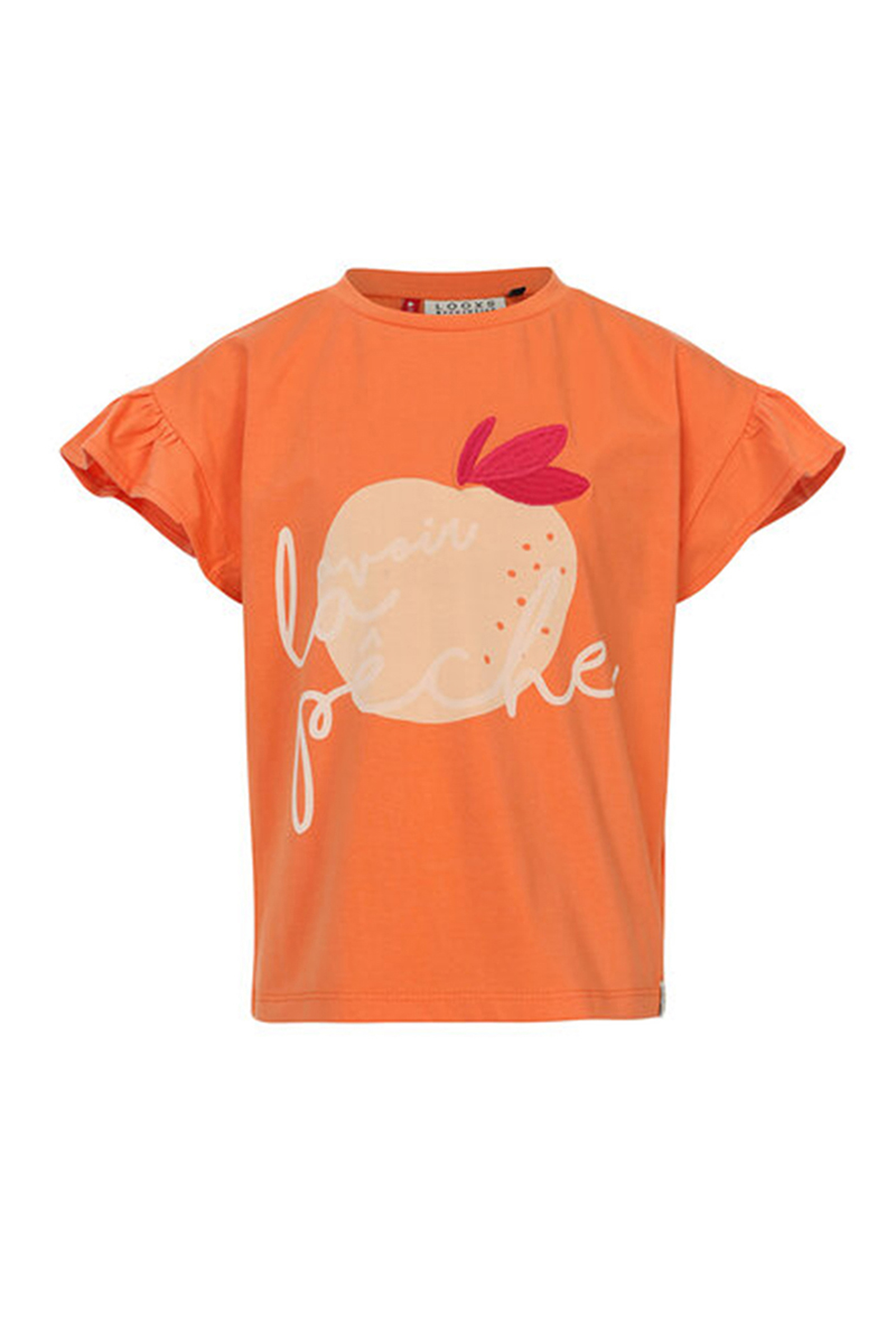 Meisjes t-shirt korte mouw oranje