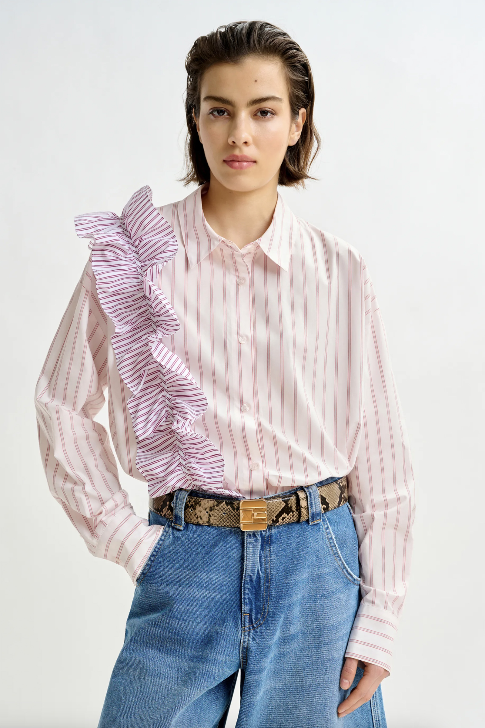 Dames blouse lange mouw wit