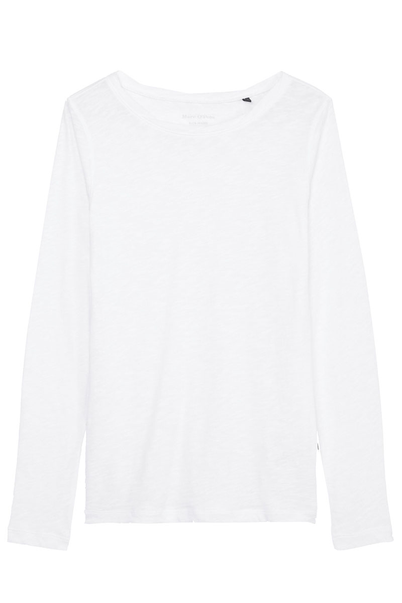 Marc O'Polo T-shirt, long-sleeve, twisted round Wit-1 1