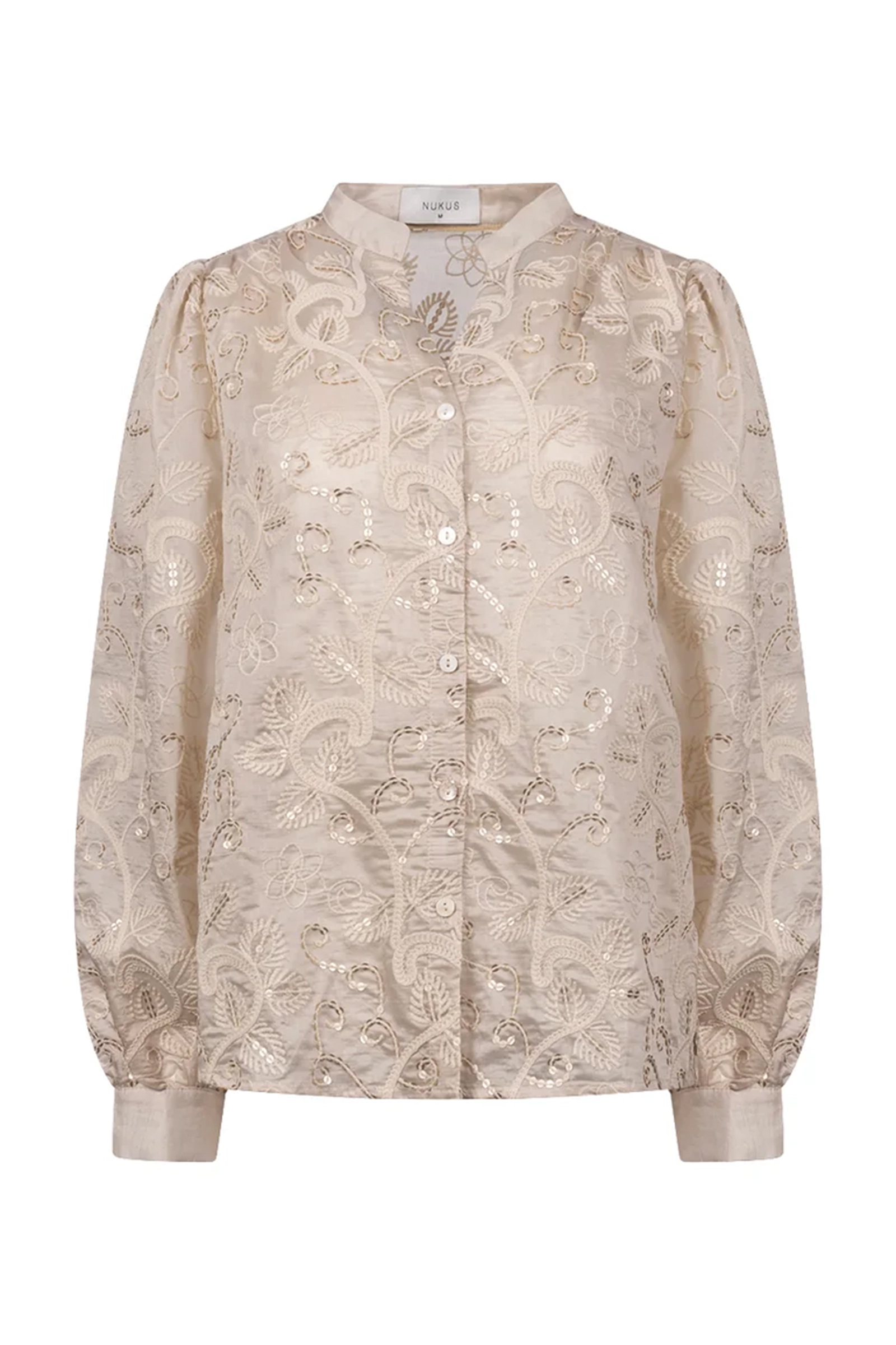 Dames blouse lange mouw bruin