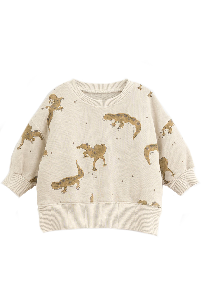 Play Up printed fleece sweater Ecru-1 1