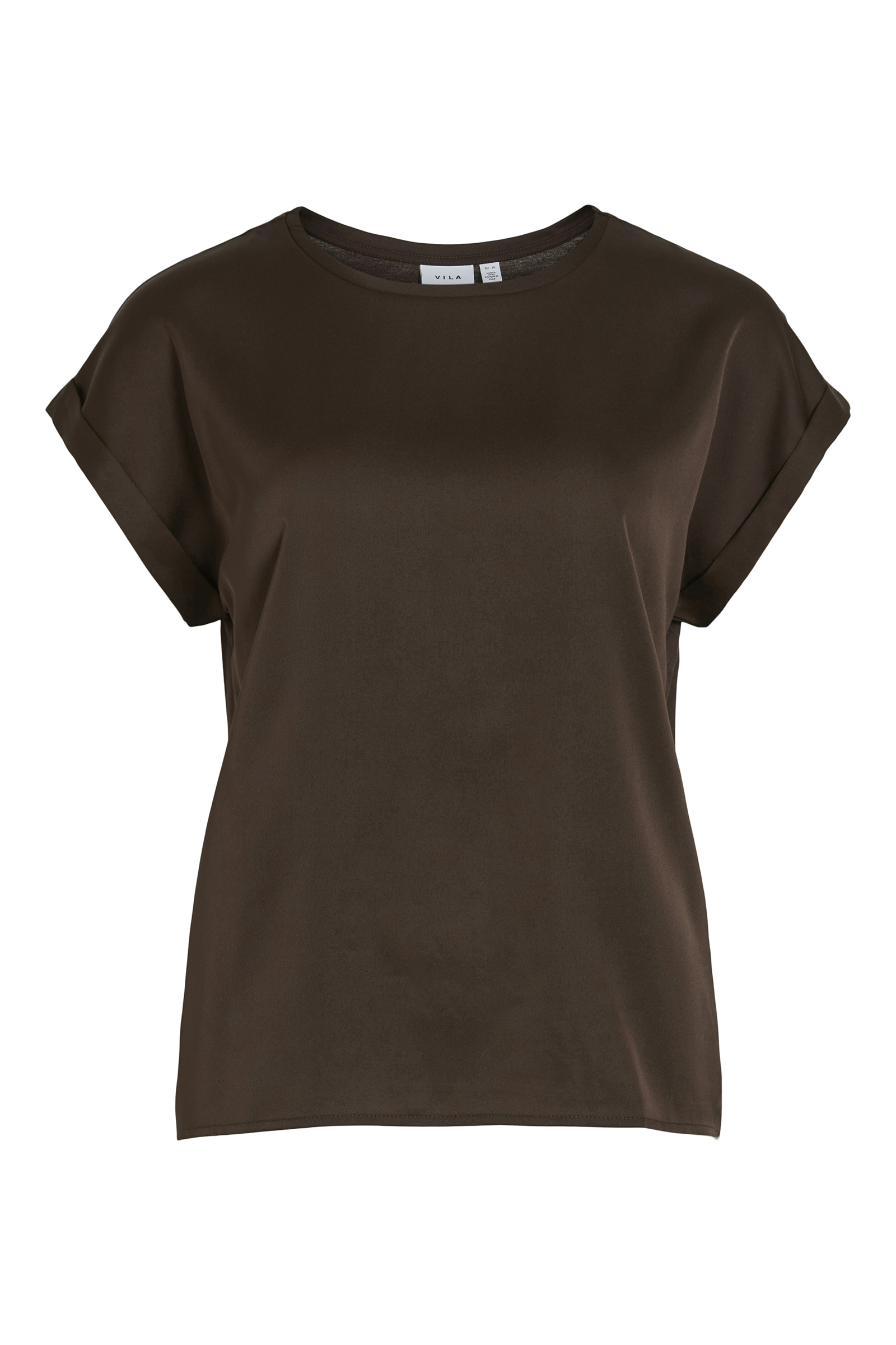 Dames blouse korte mouw bruin