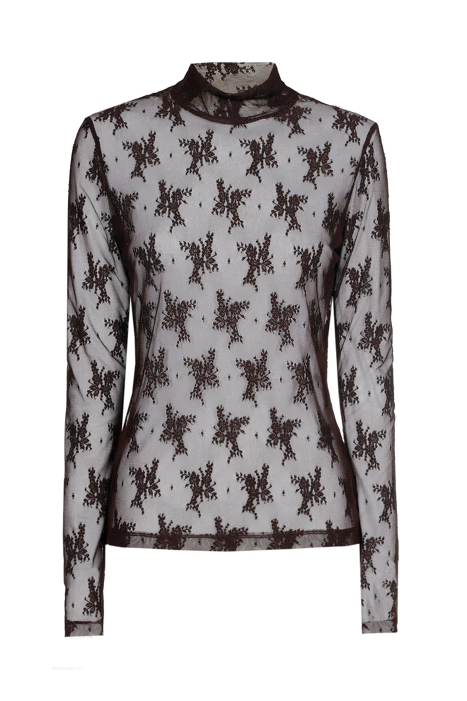 Dames t-shirt lange mouw bruin