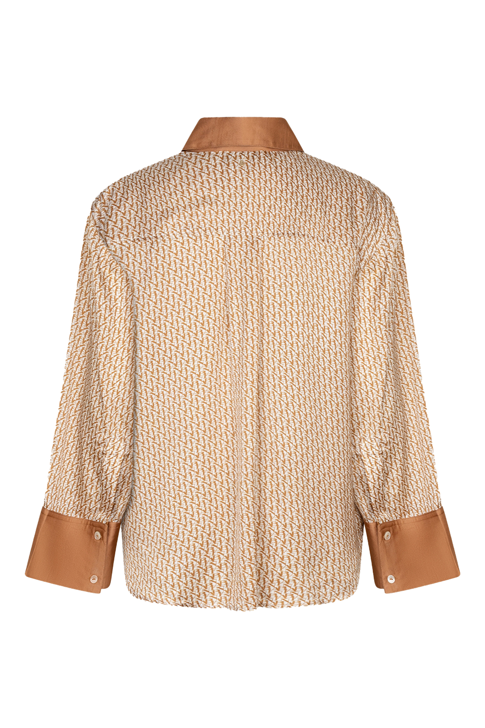 Dames blouse lange mouw bruin