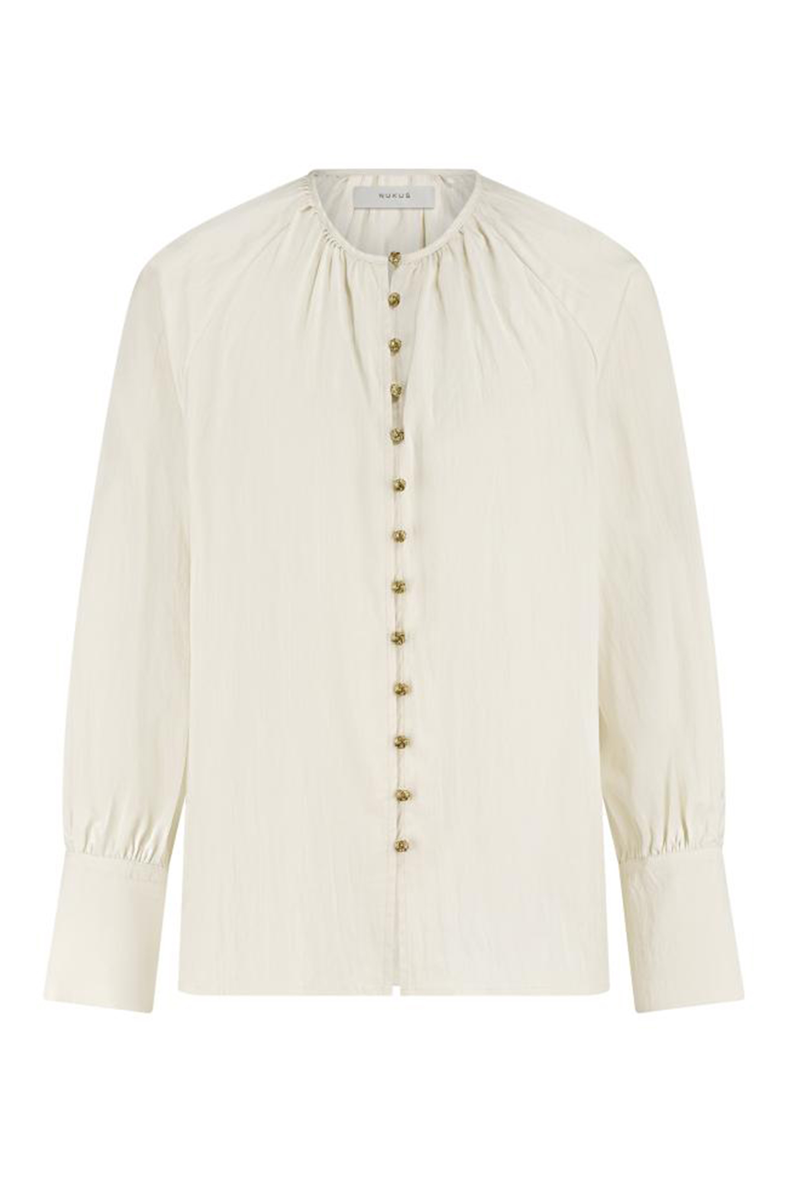 Dames blouse lange mouw ecru