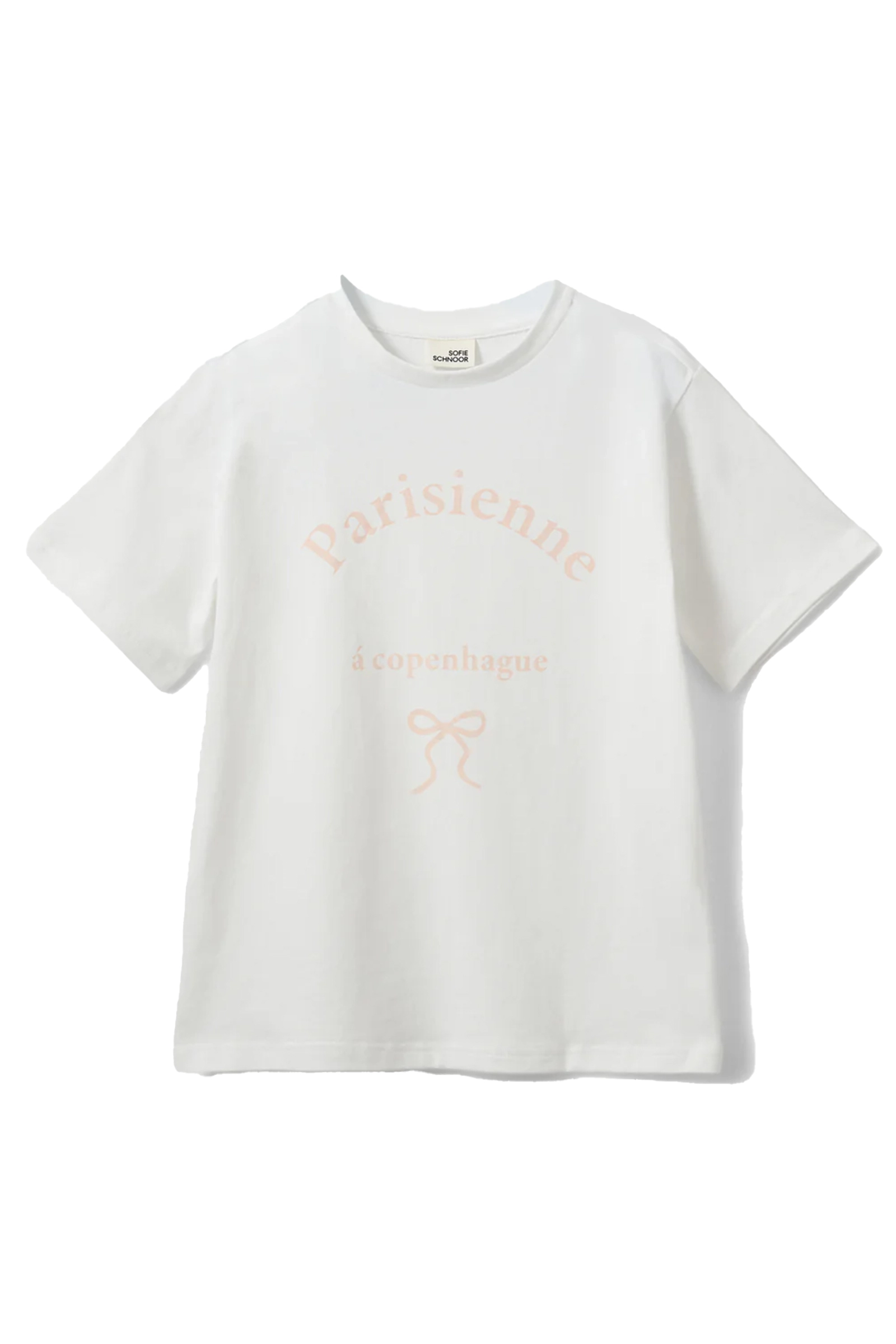 Meisjes t-shirt korte mouw ecru