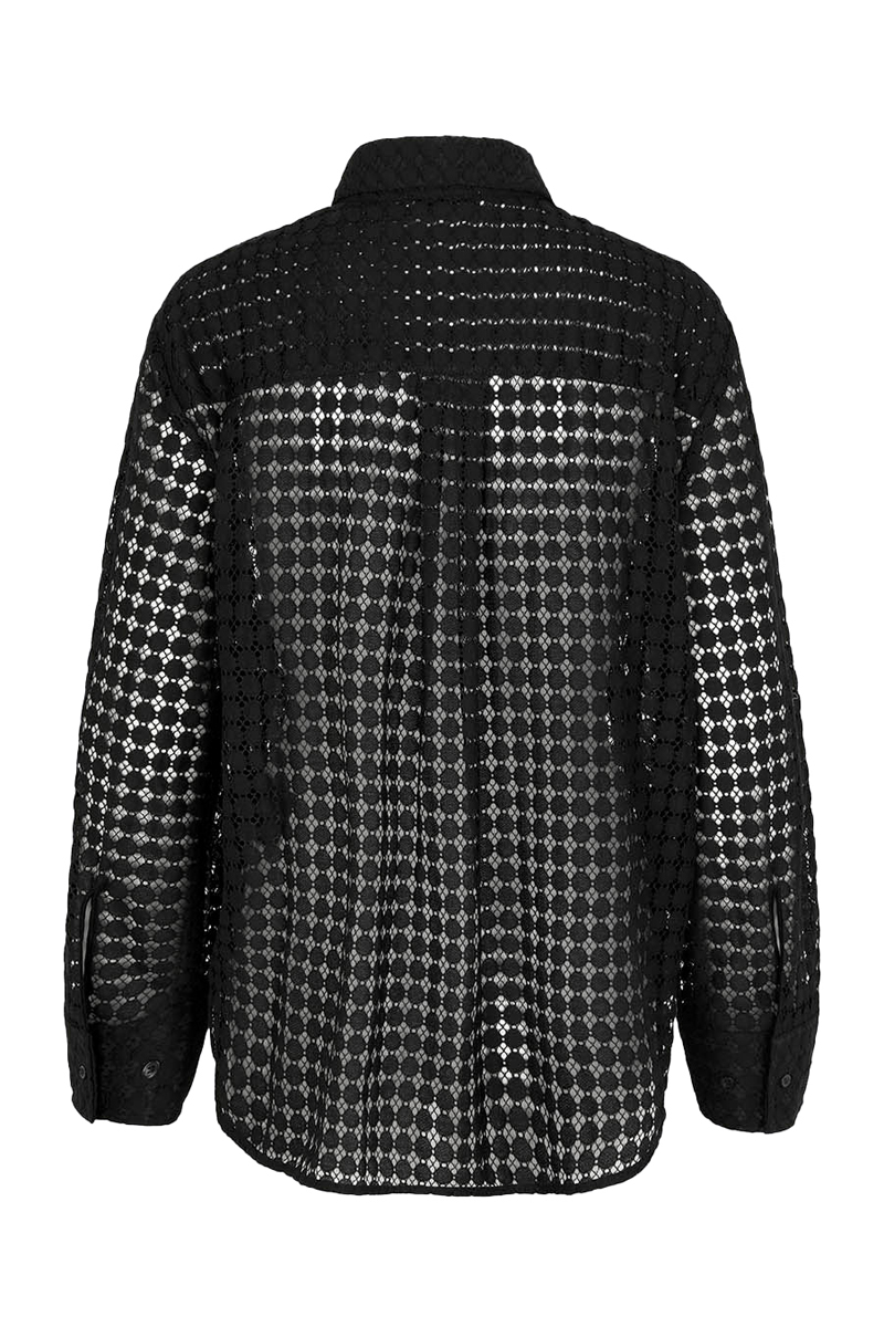 Dames blouse lange mouw zwart