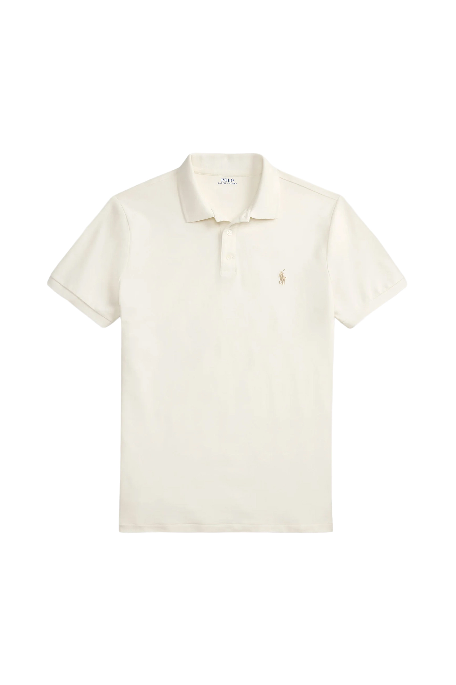 Heren polo korte mouw ecru
