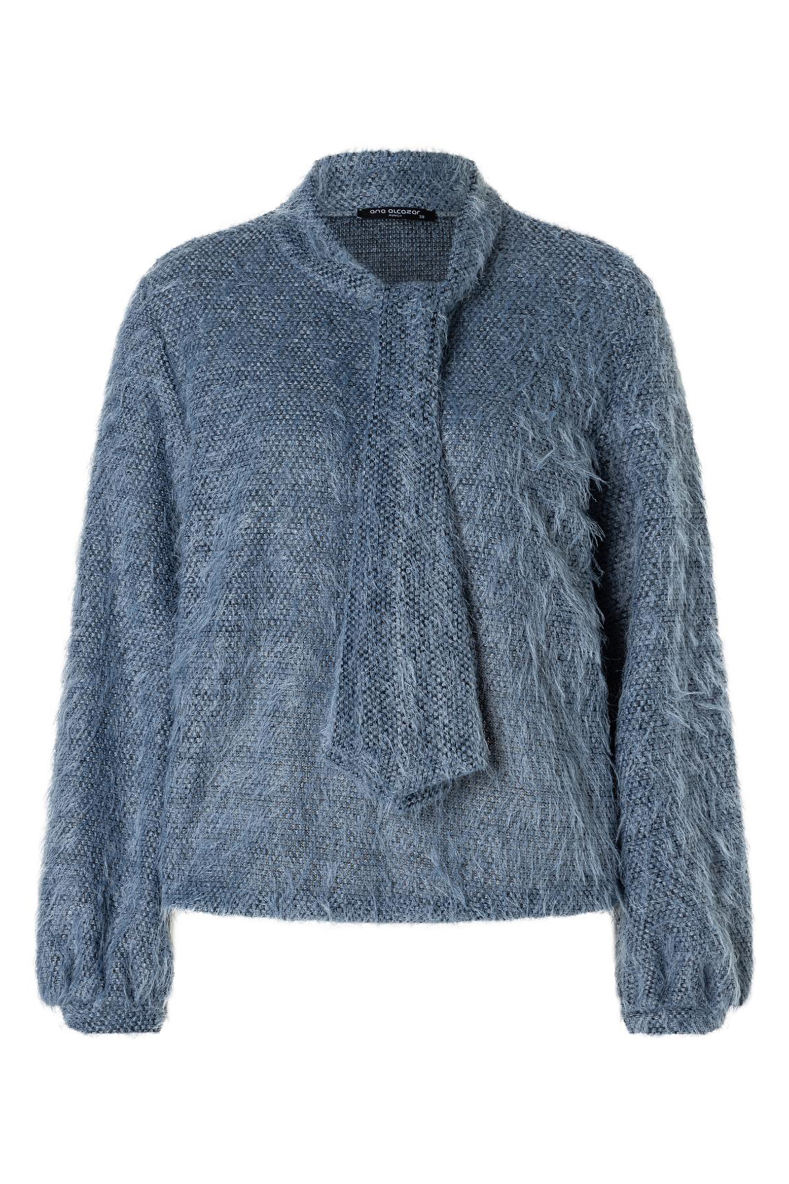 Dames blouse lange mouw blauw