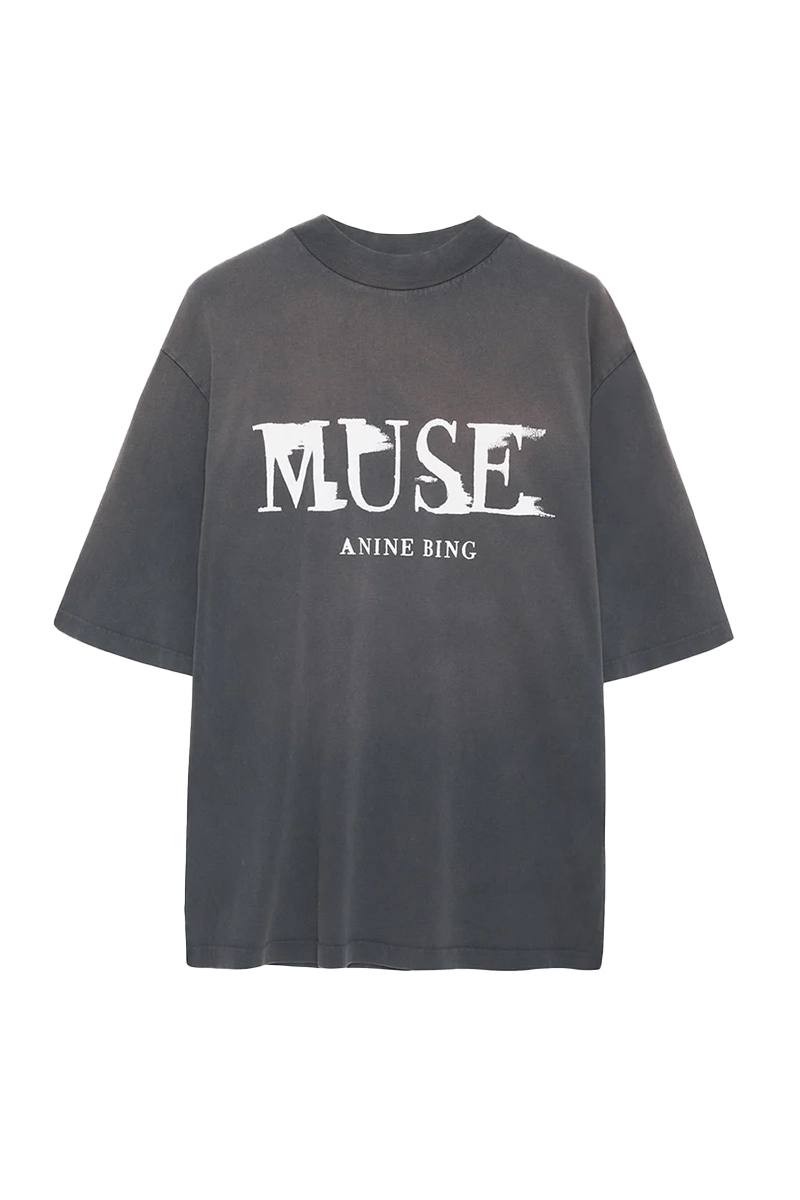 Anine Bing wes tee painted muse Zwart-1 1