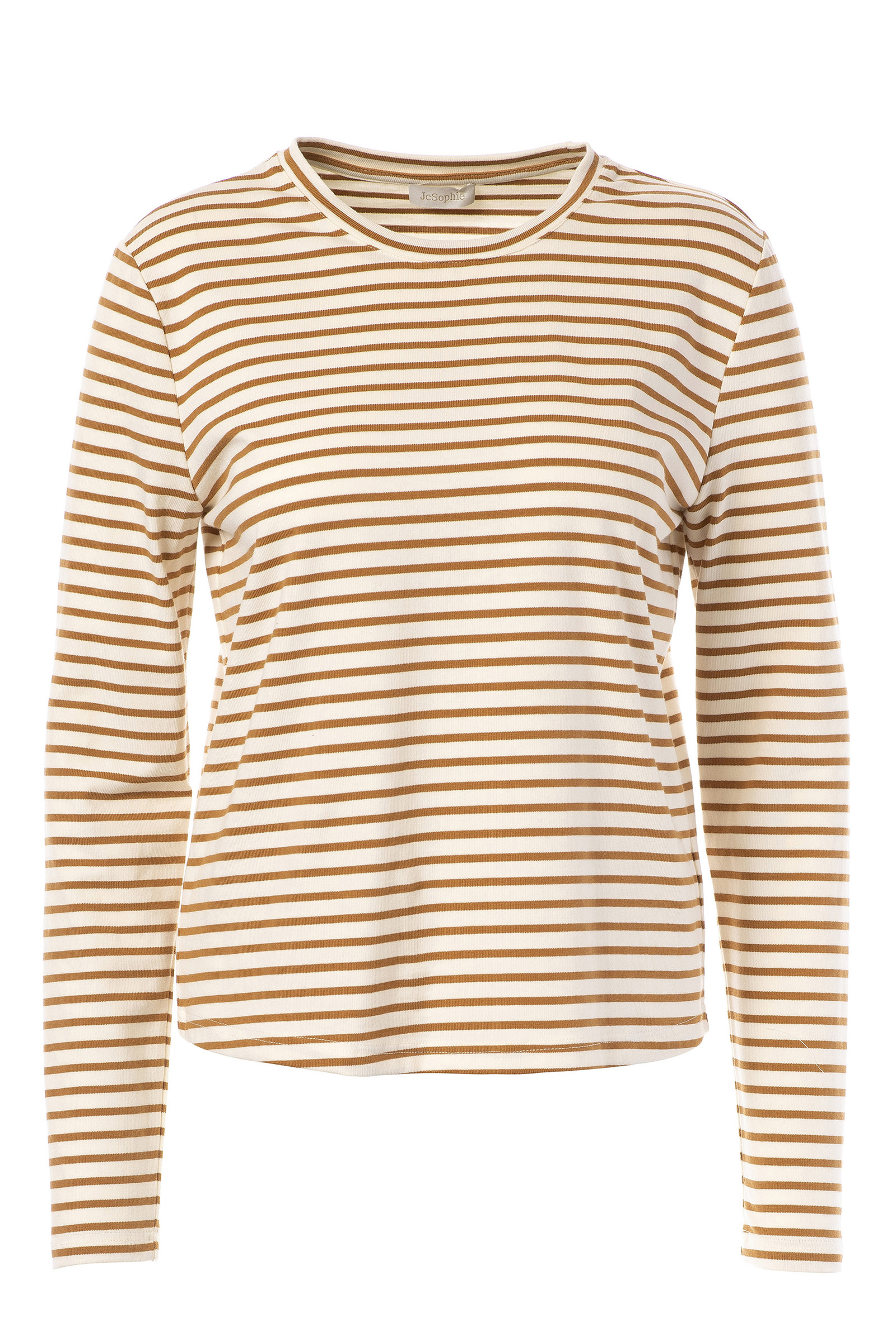 Dames t-shirt lange mouw bruin