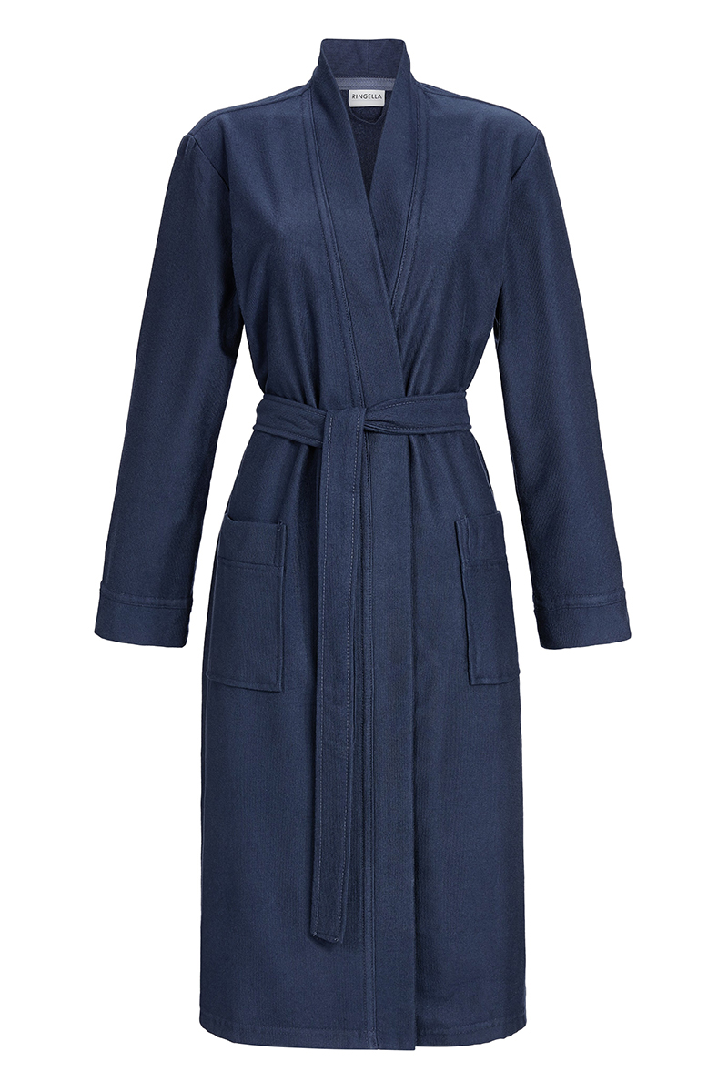 Nachtmode dames badjas blauw