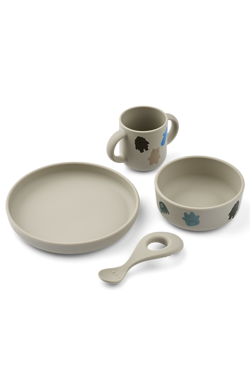 Liewood vivi printed tablewear set Groen-1 1