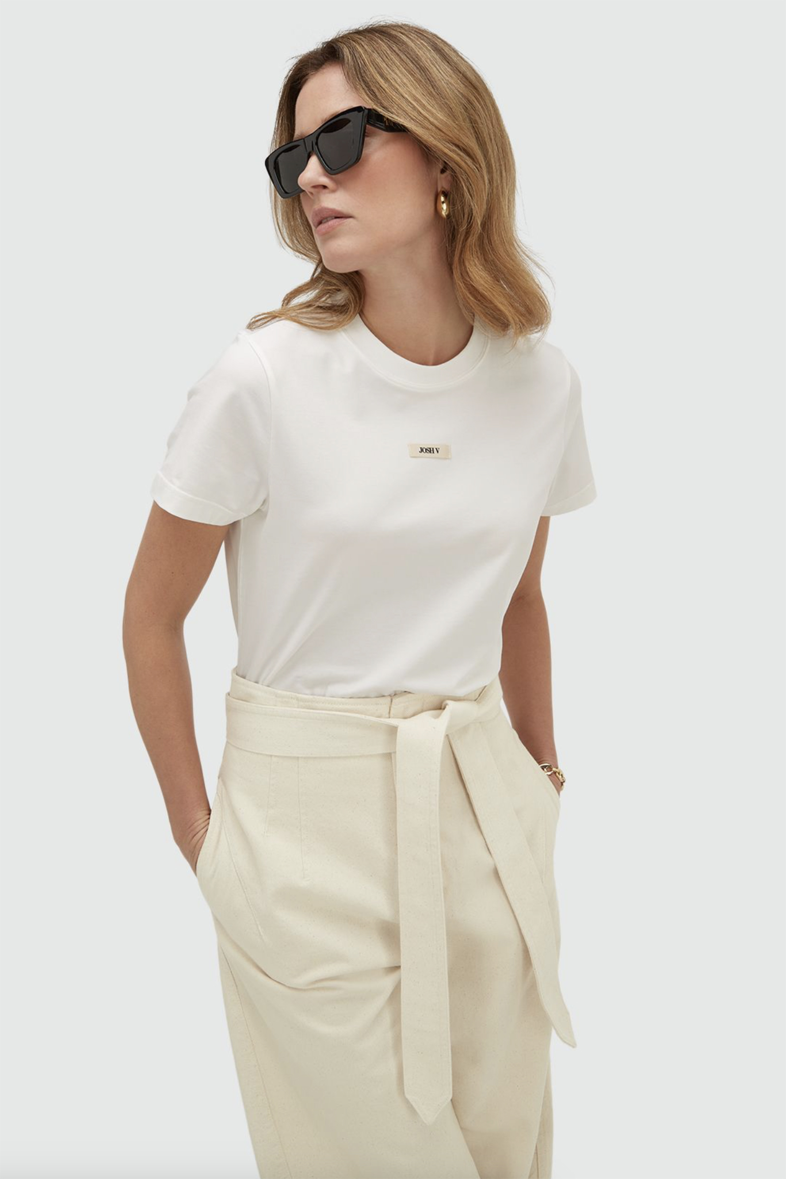 Dames t-shirt korte mouw ecru