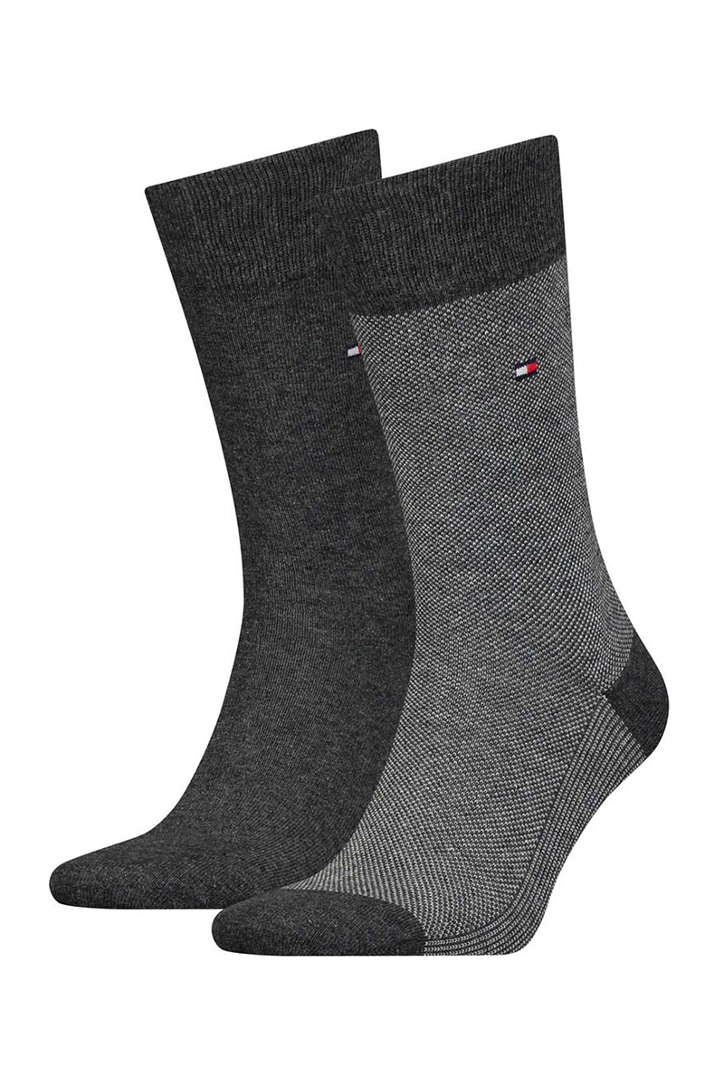 Tommy Hilfiger TH MEN SOCK 2P BIRDSEYE Grijs-1 1