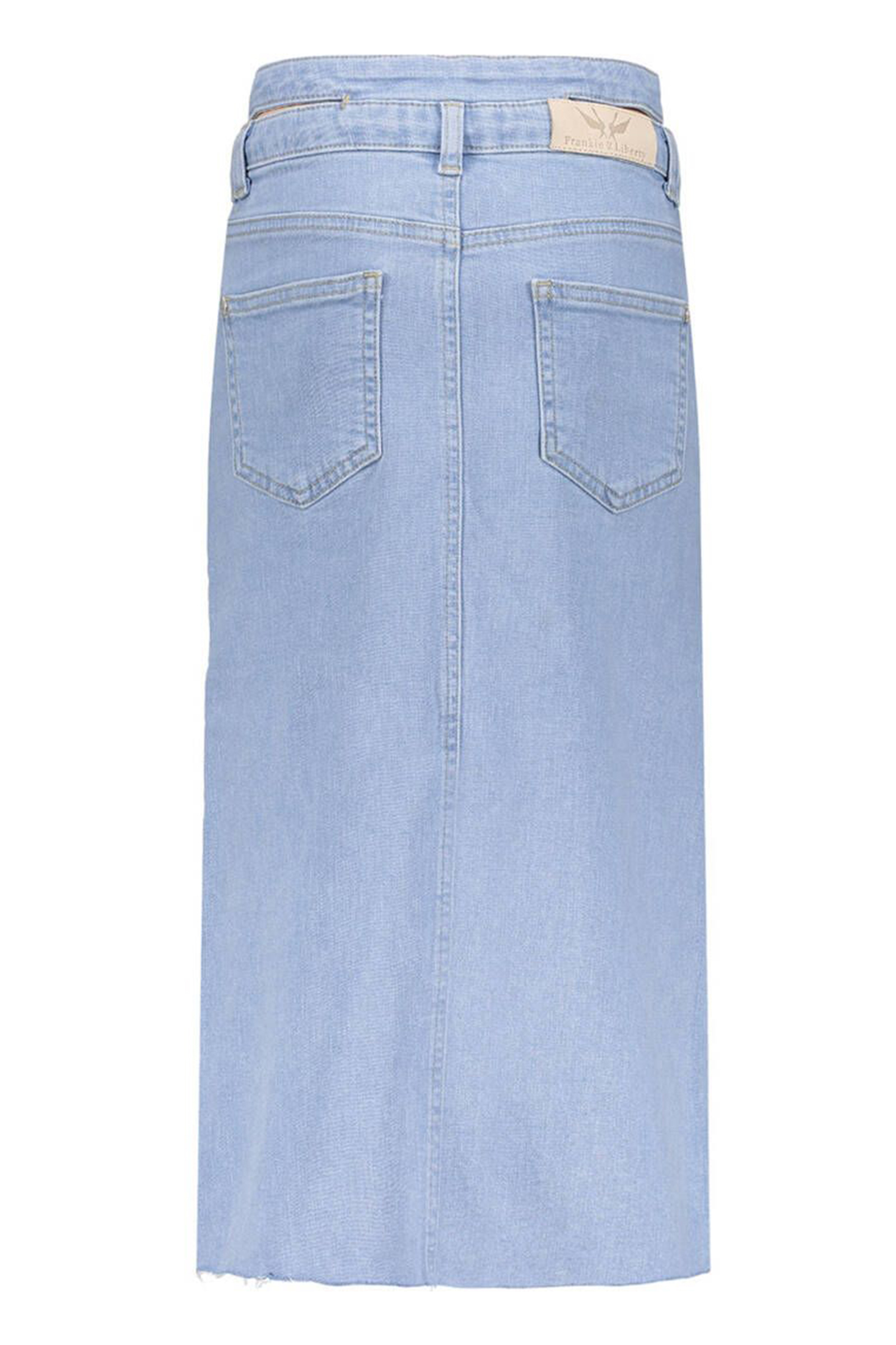 Frankie & Liberty Denim midi skirt Blauw-1 2