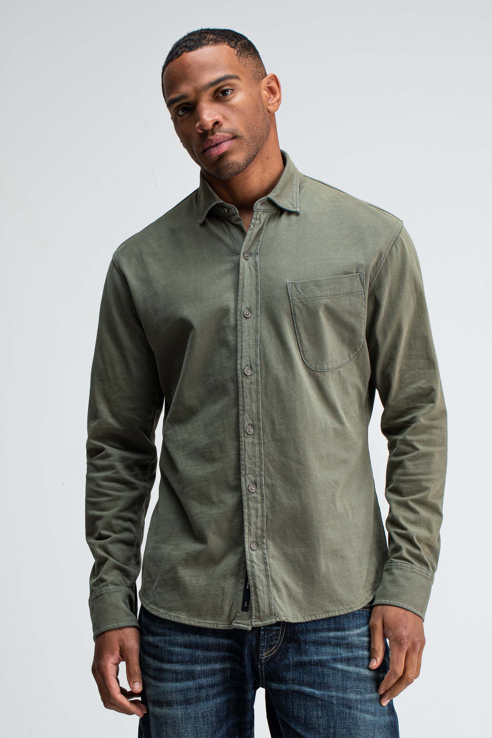 Heren overhemd lm casual groen