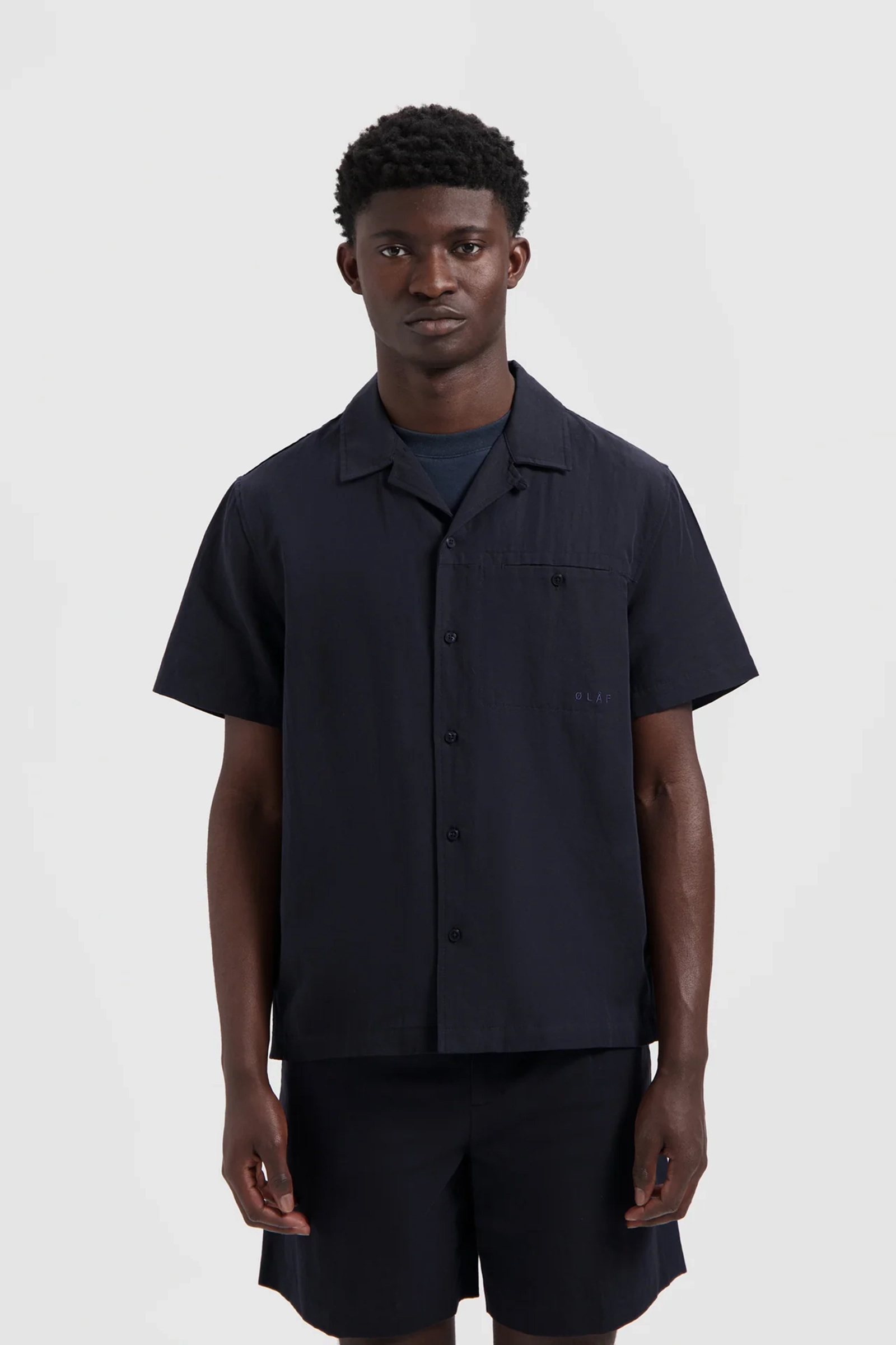 Heren overhemd km casual blauw