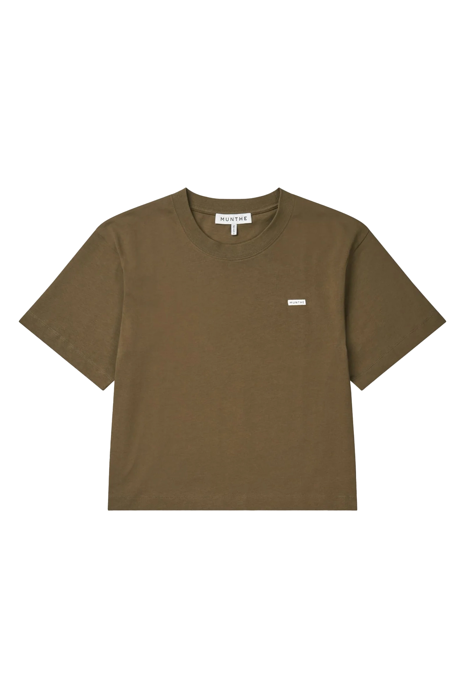 Dames t-shirt korte mouw bruin