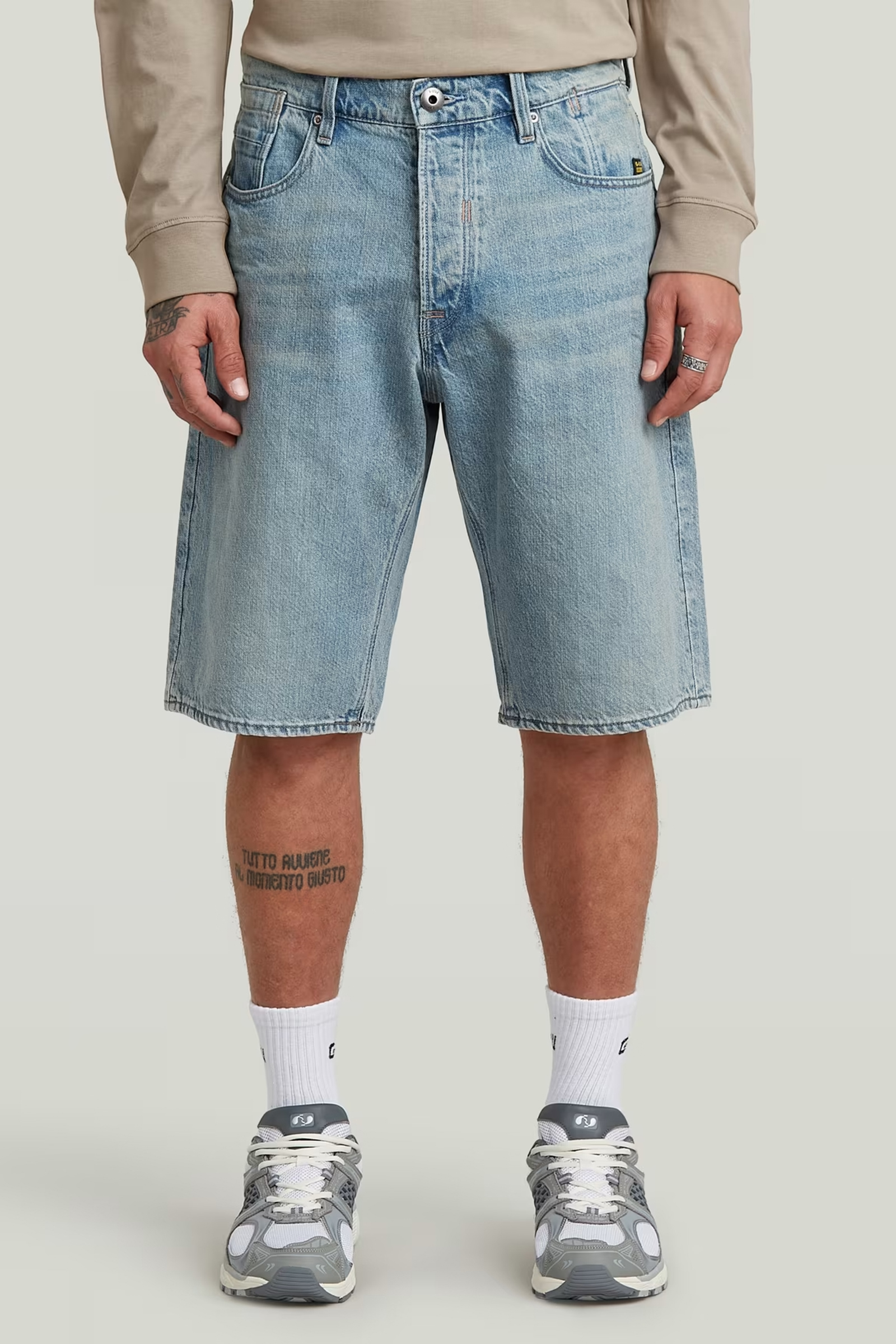 Heren short blauw