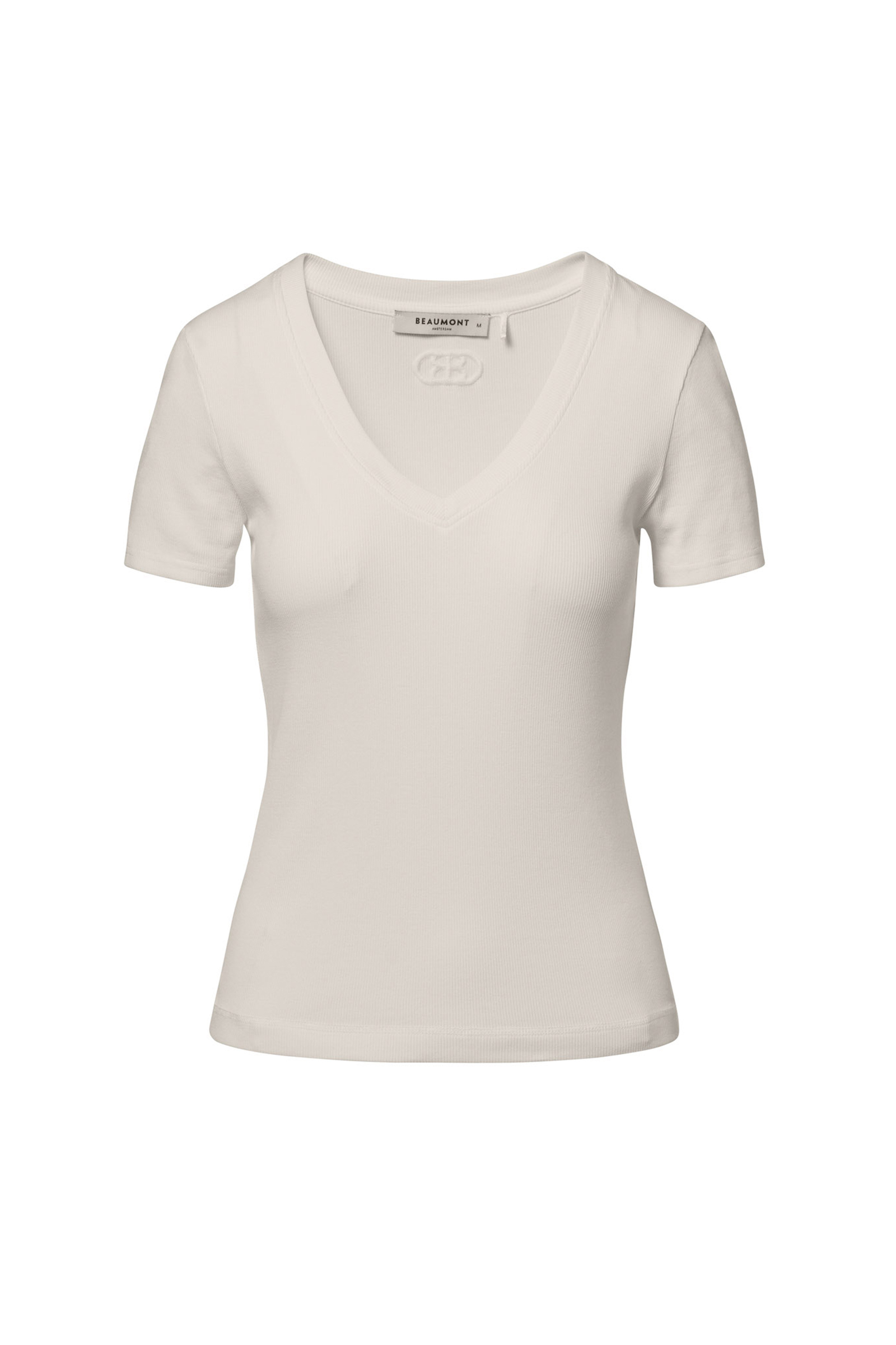 Dames t-shirt korte mouw ecru