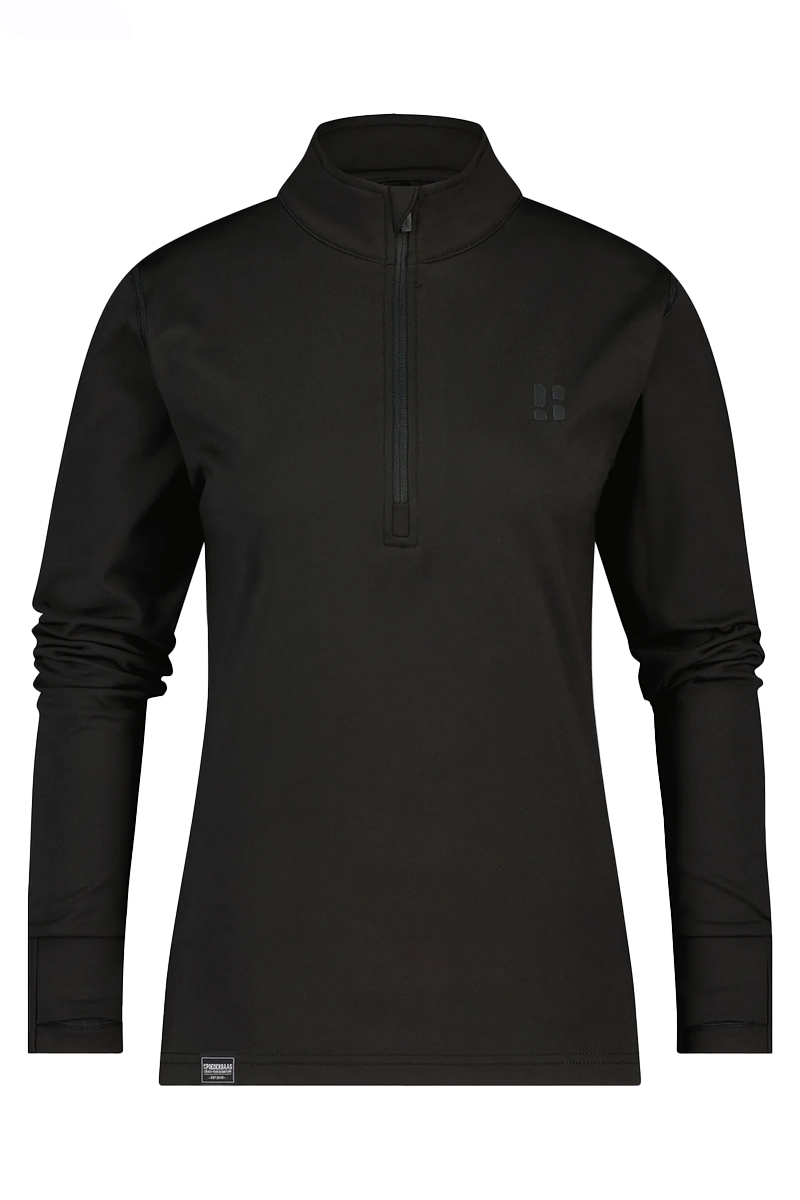 Wintersport dames pully+rits zwart