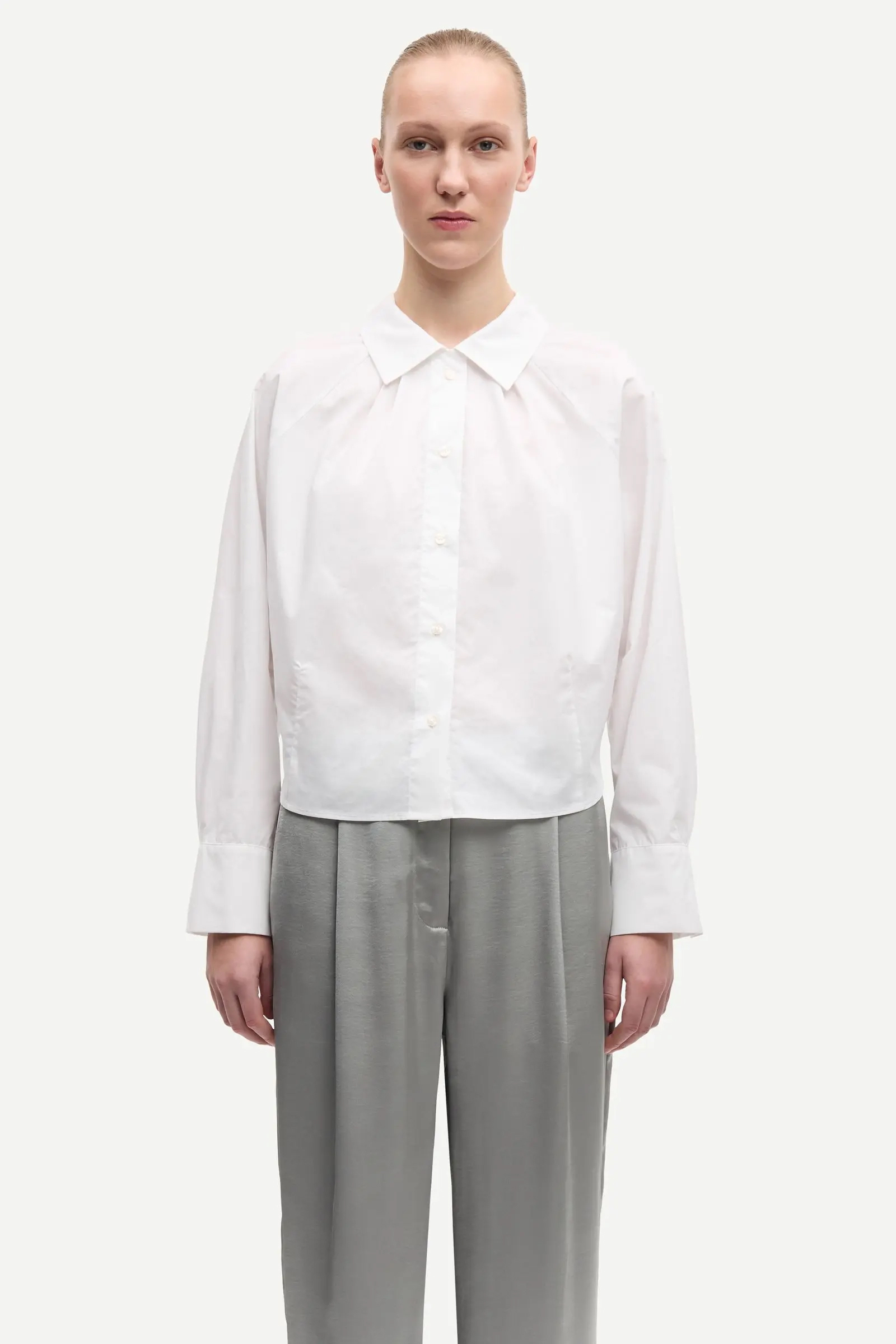 Dames blouse lange mouw wit