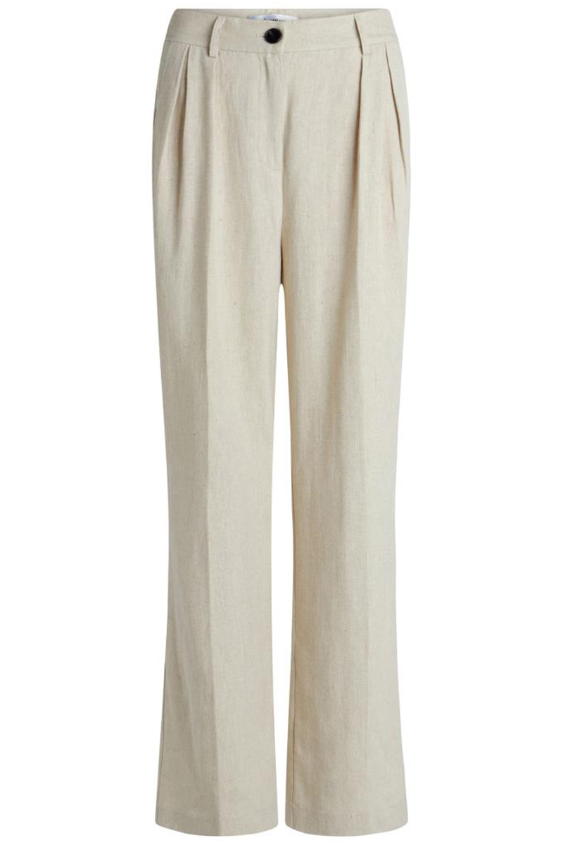 co´couture linnen flare pant bruin/beige-1 1