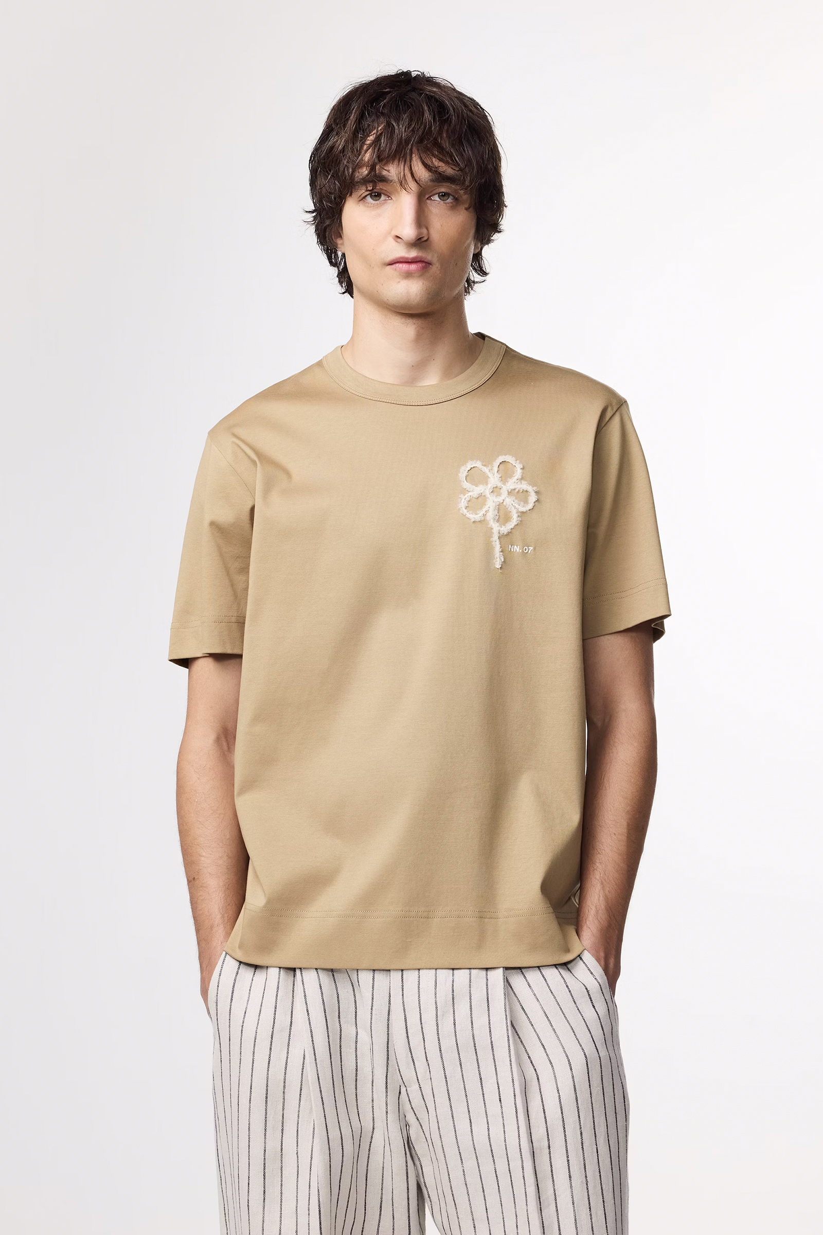 Heren t-shirt kortemouw bruin