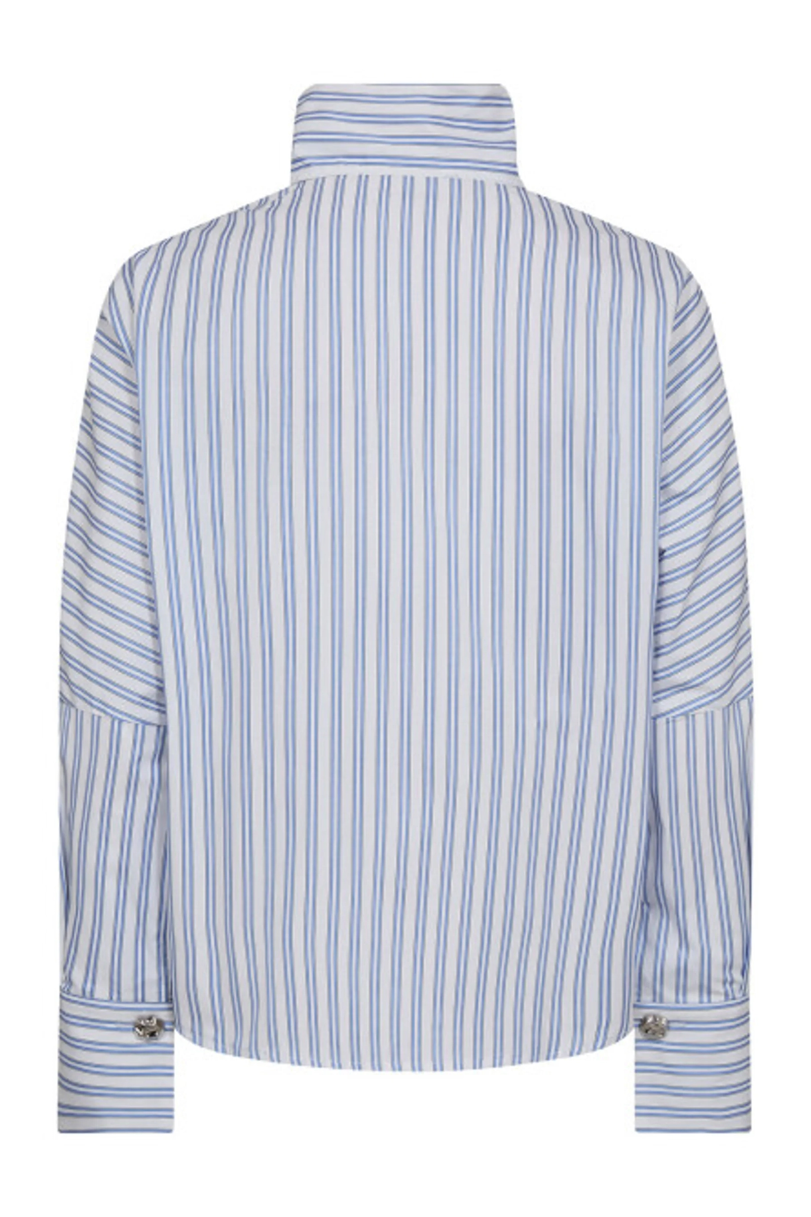 Dames blouse lange mouw blauw