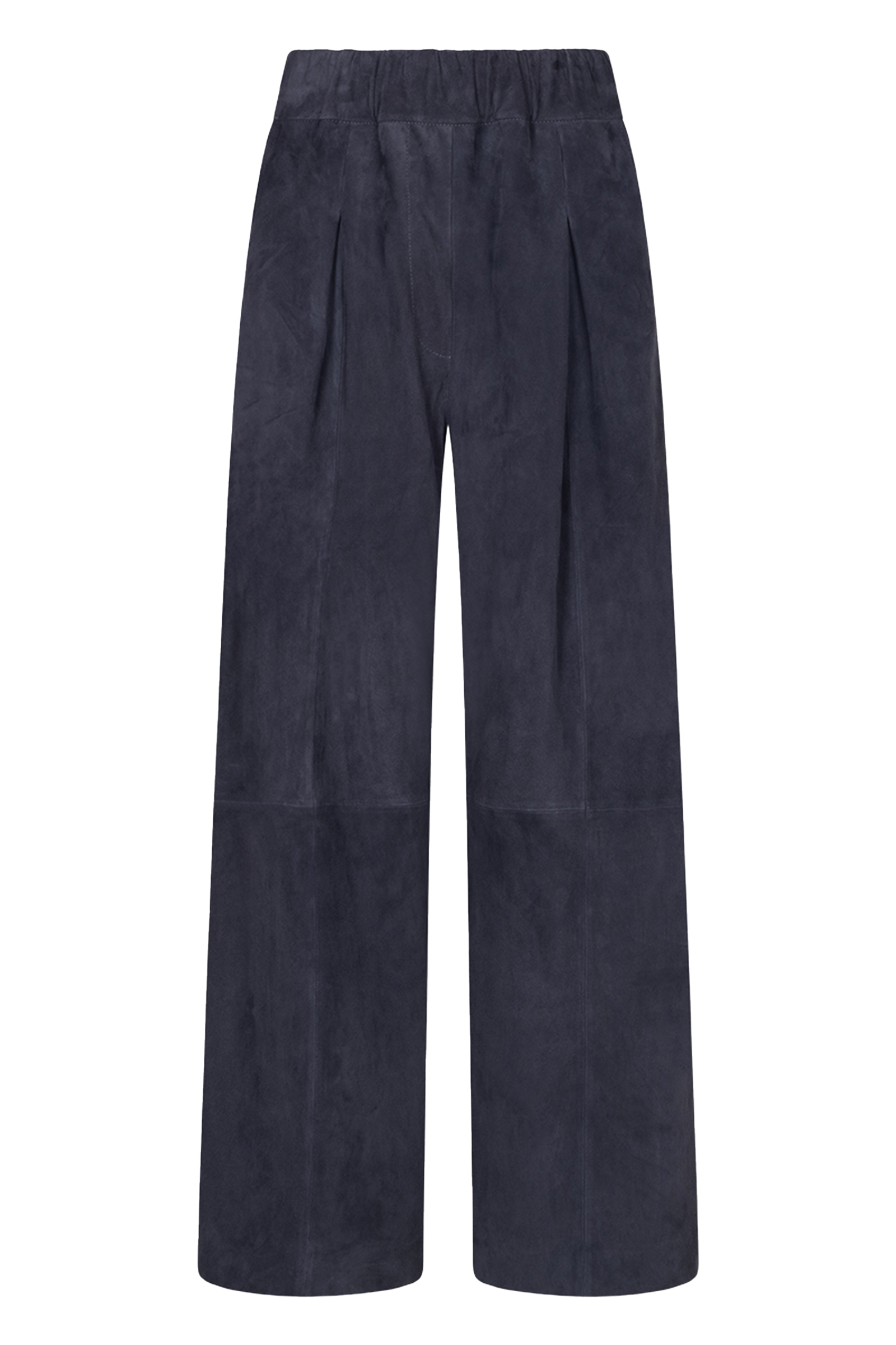 Dames leren broek grijs