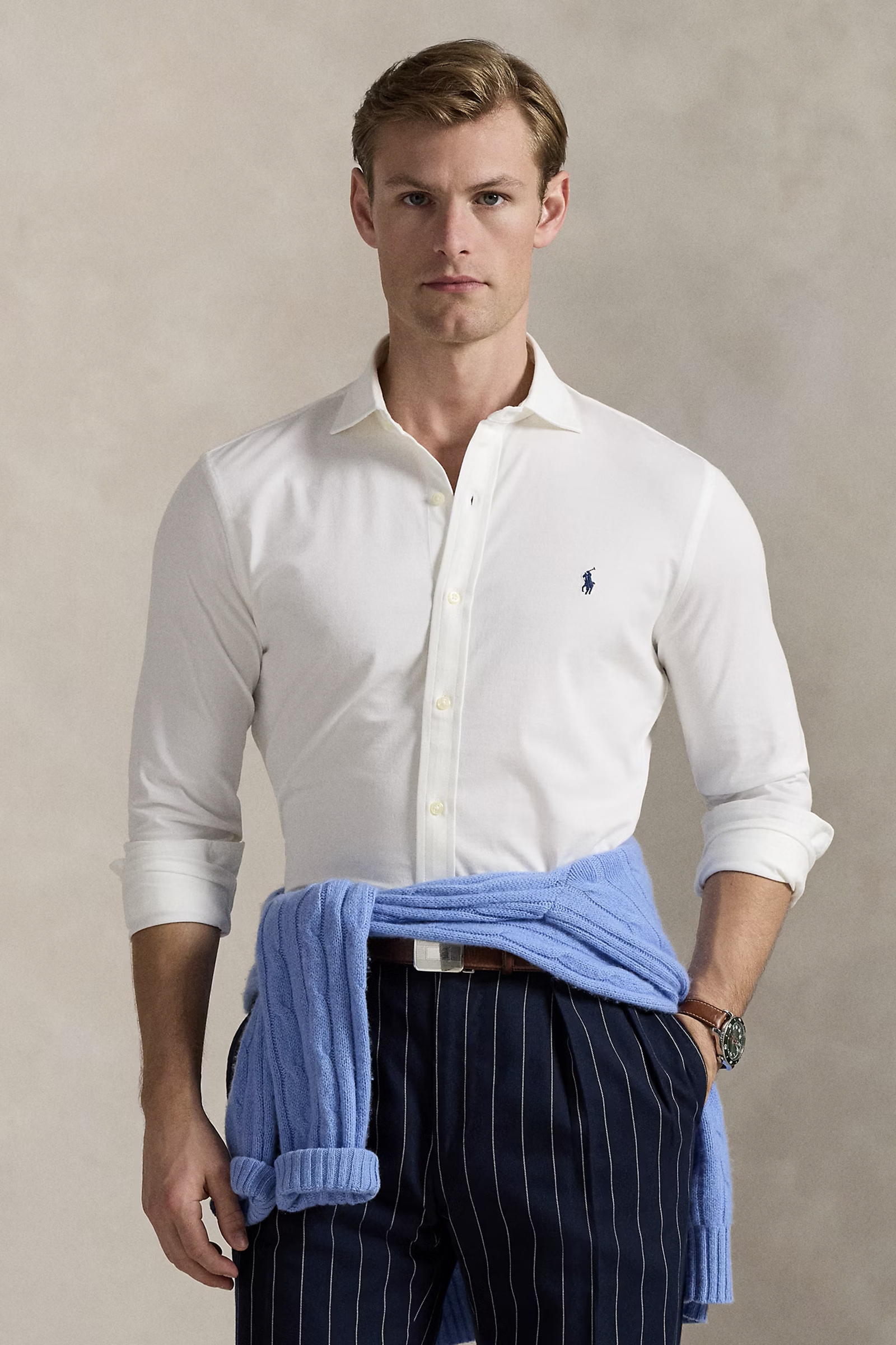 Heren overhemd lm casual wit