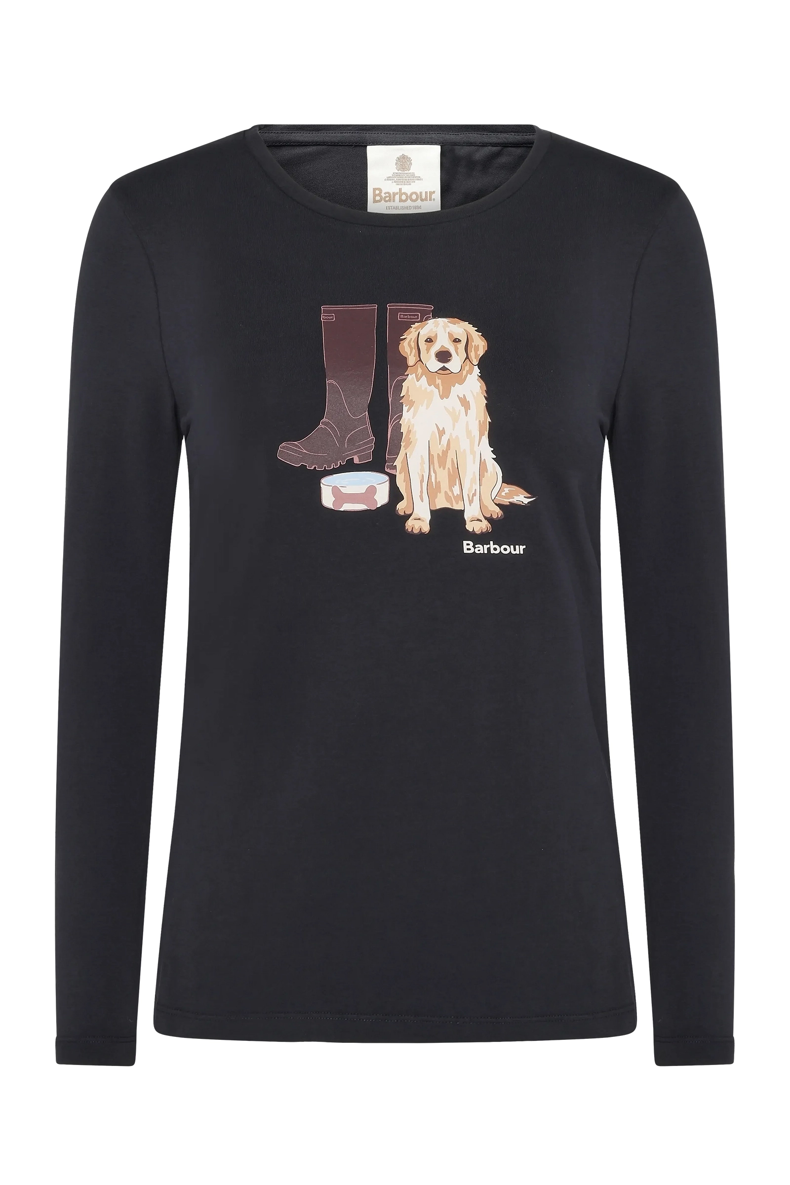 Dames t-shirt lange mouw blauw